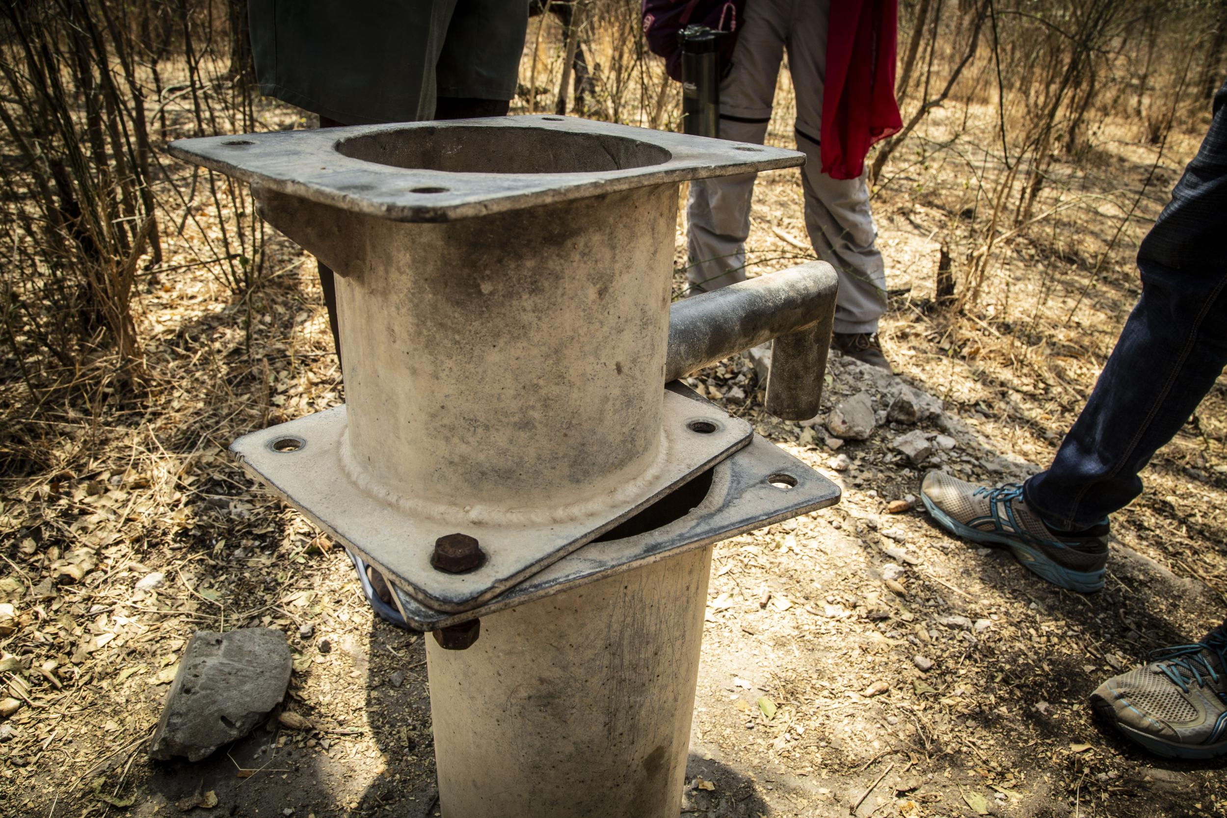 A destroyed water pump in remote Manyabol in South Sudan