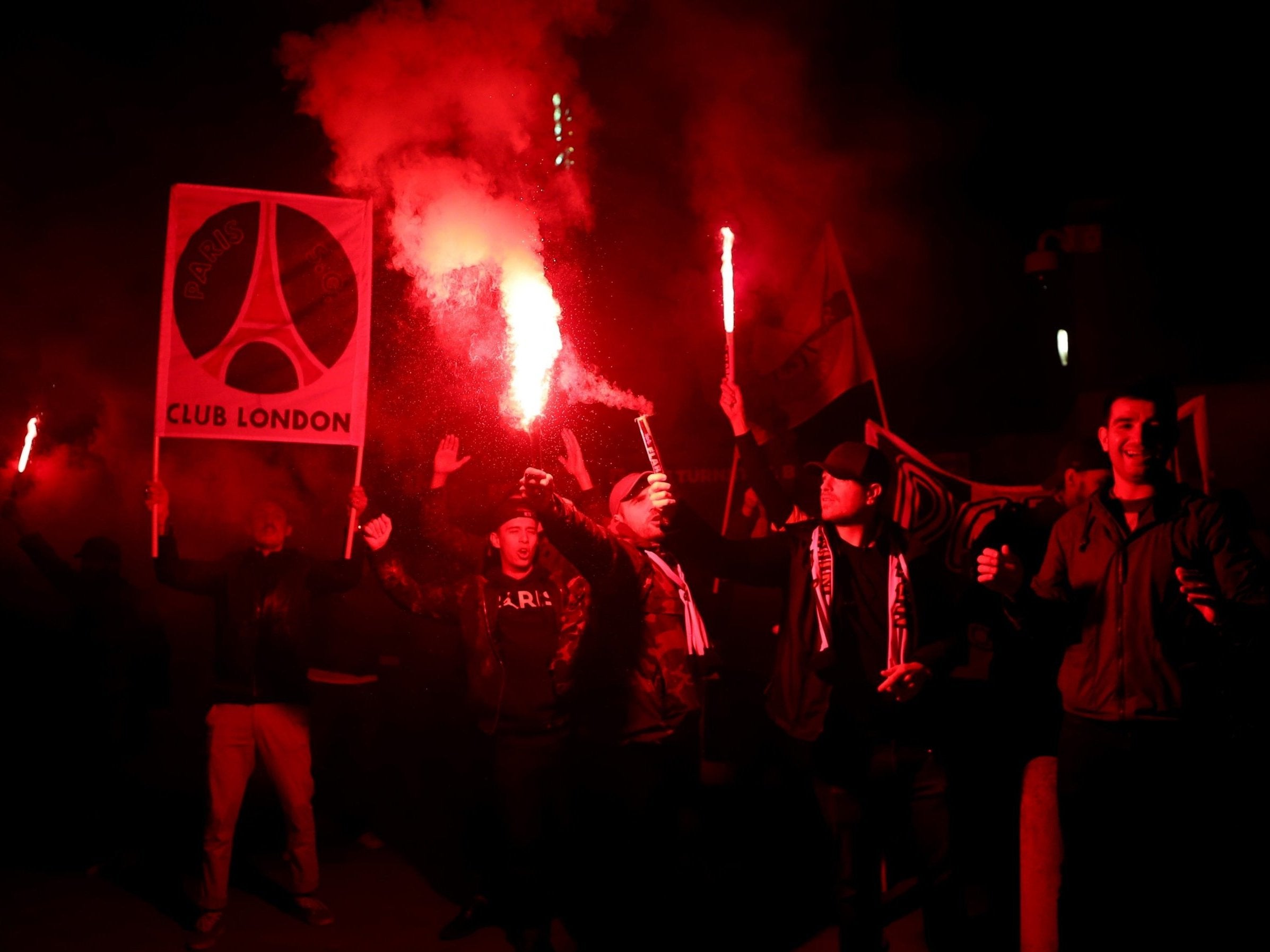 PSG fans at the Champions League match