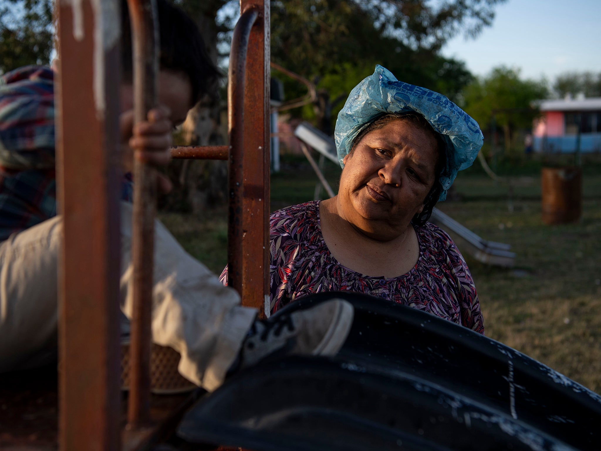 Evangelina Barnes, who lives in San Antonio, revisits her home in Nacimiento