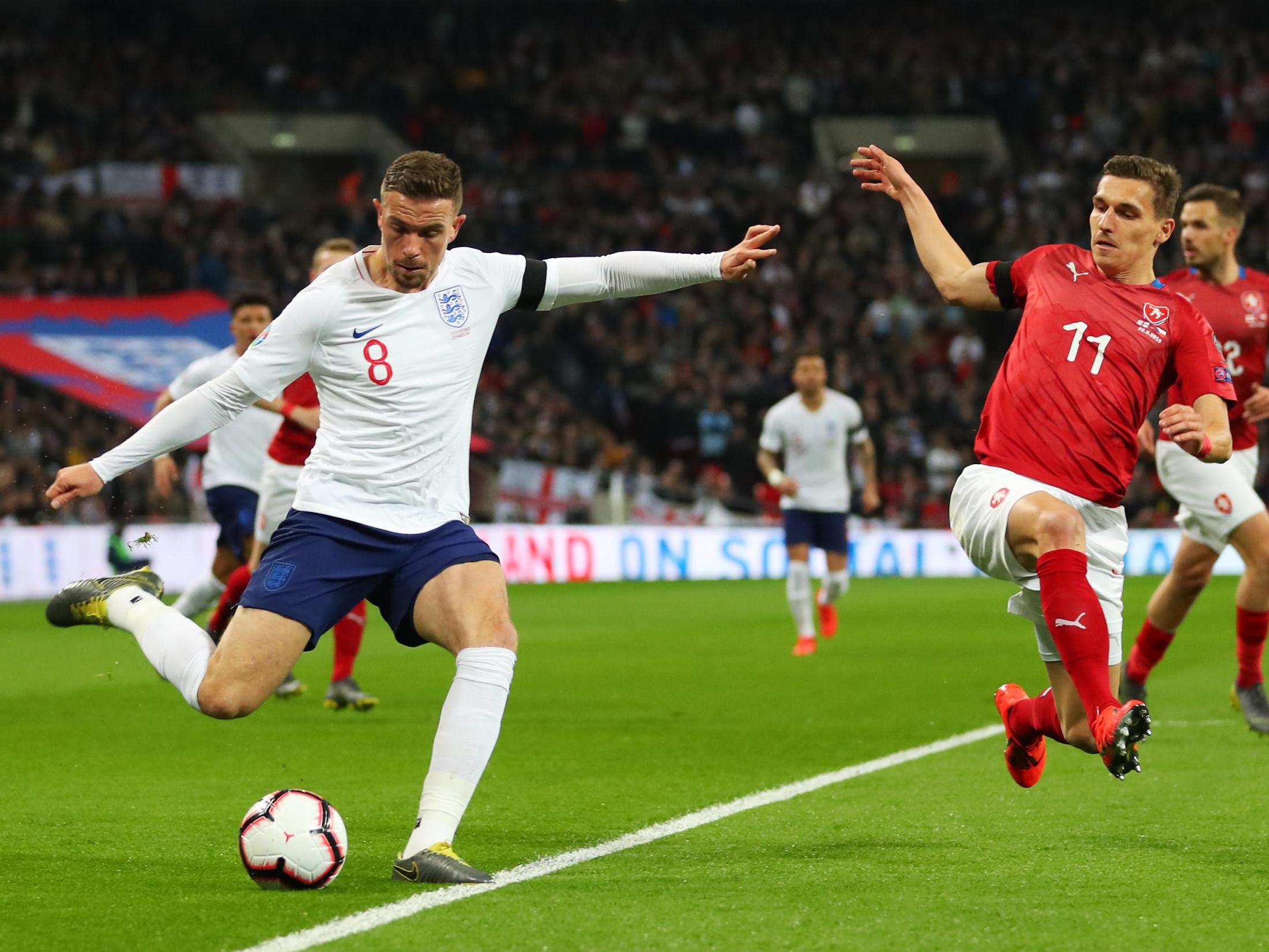 Henderson in action for England last Friday night