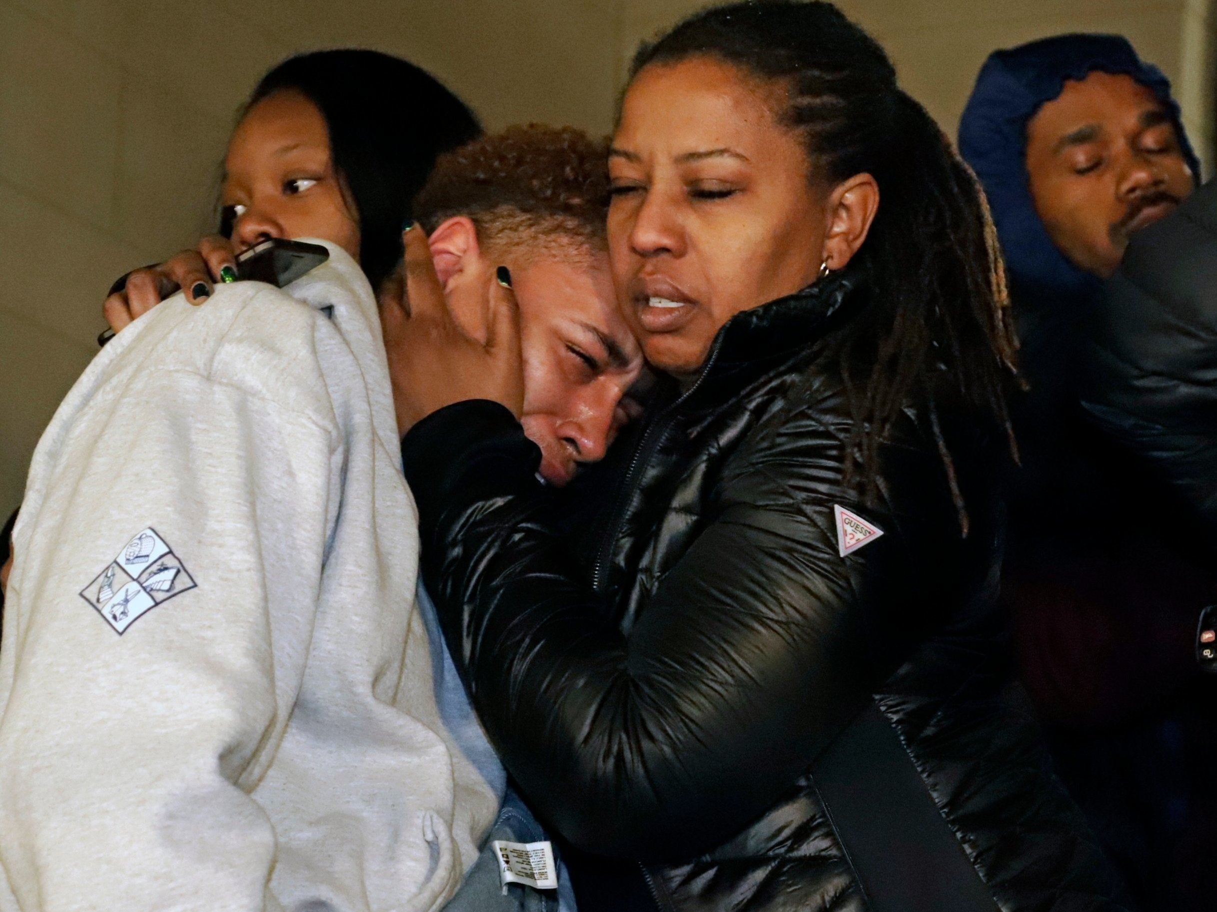 Supporters of Antwon Rose II, leave the Allegheny County Courthouse after hearing the verdict of not guilty on all charges for Michael Rosfeld