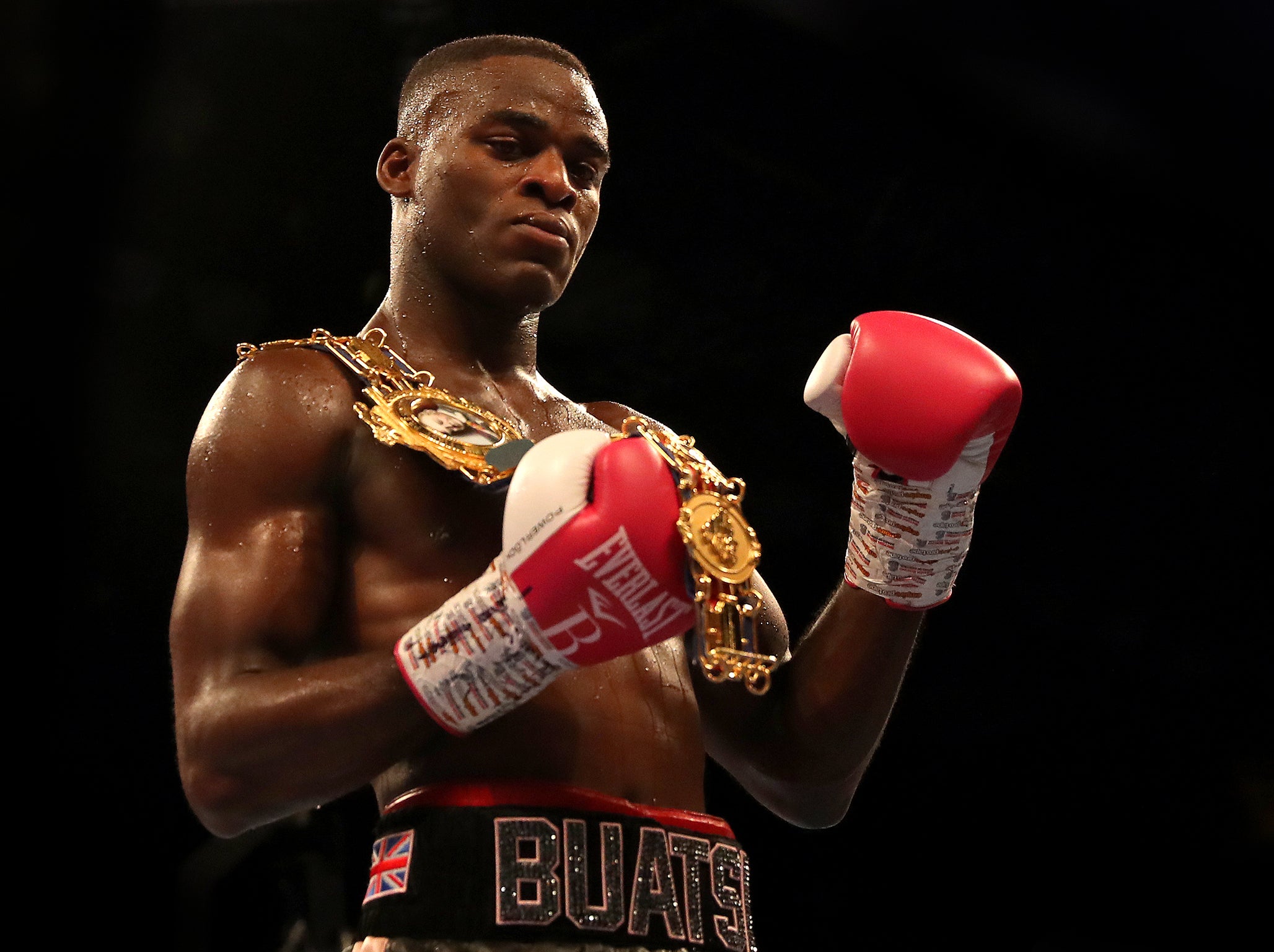 Joshua Buatsi celebrates victory