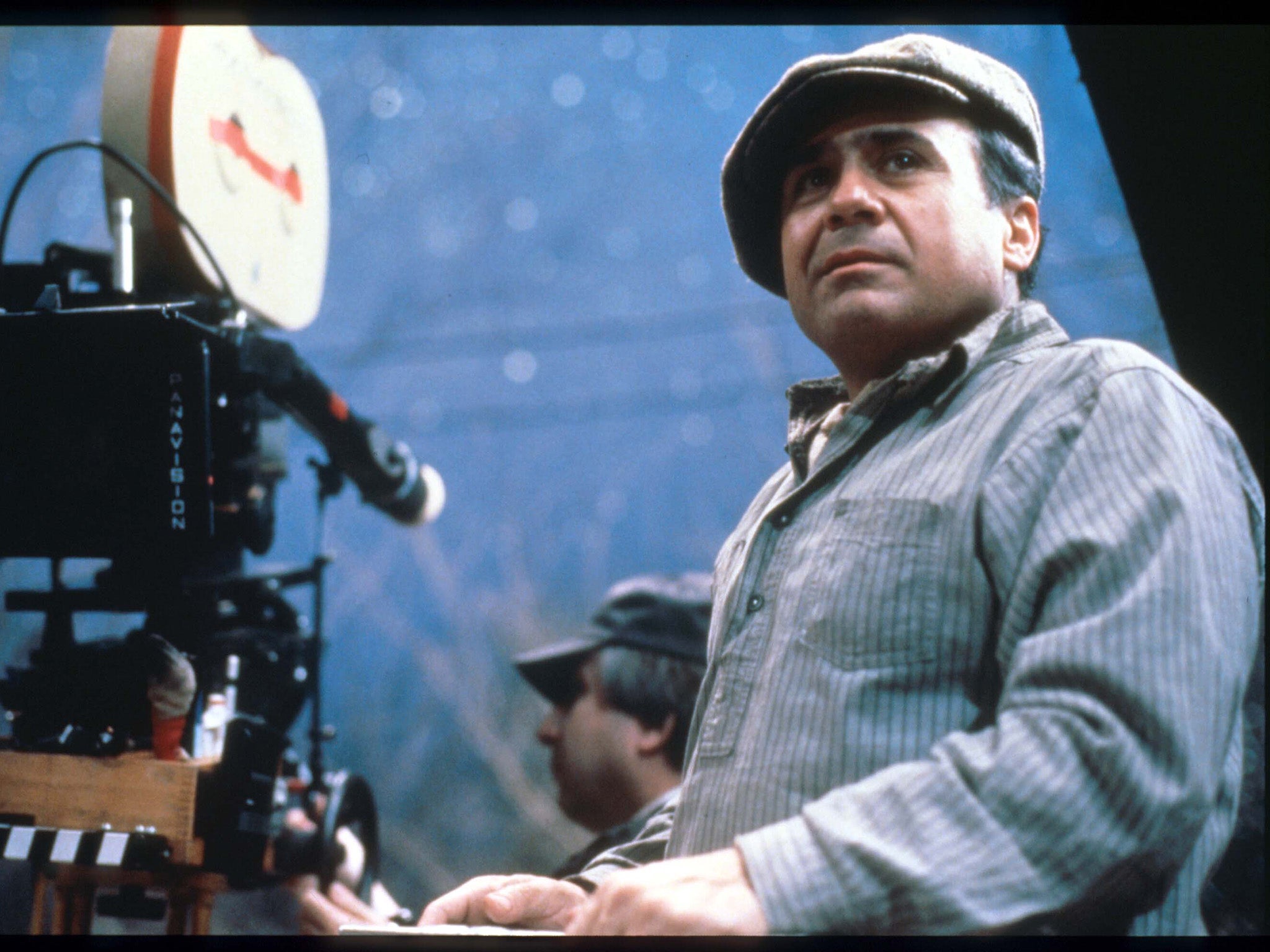 Danny DeVito stars in and directs on the set of ‘Hoffa‘ in 1991 (Getty)