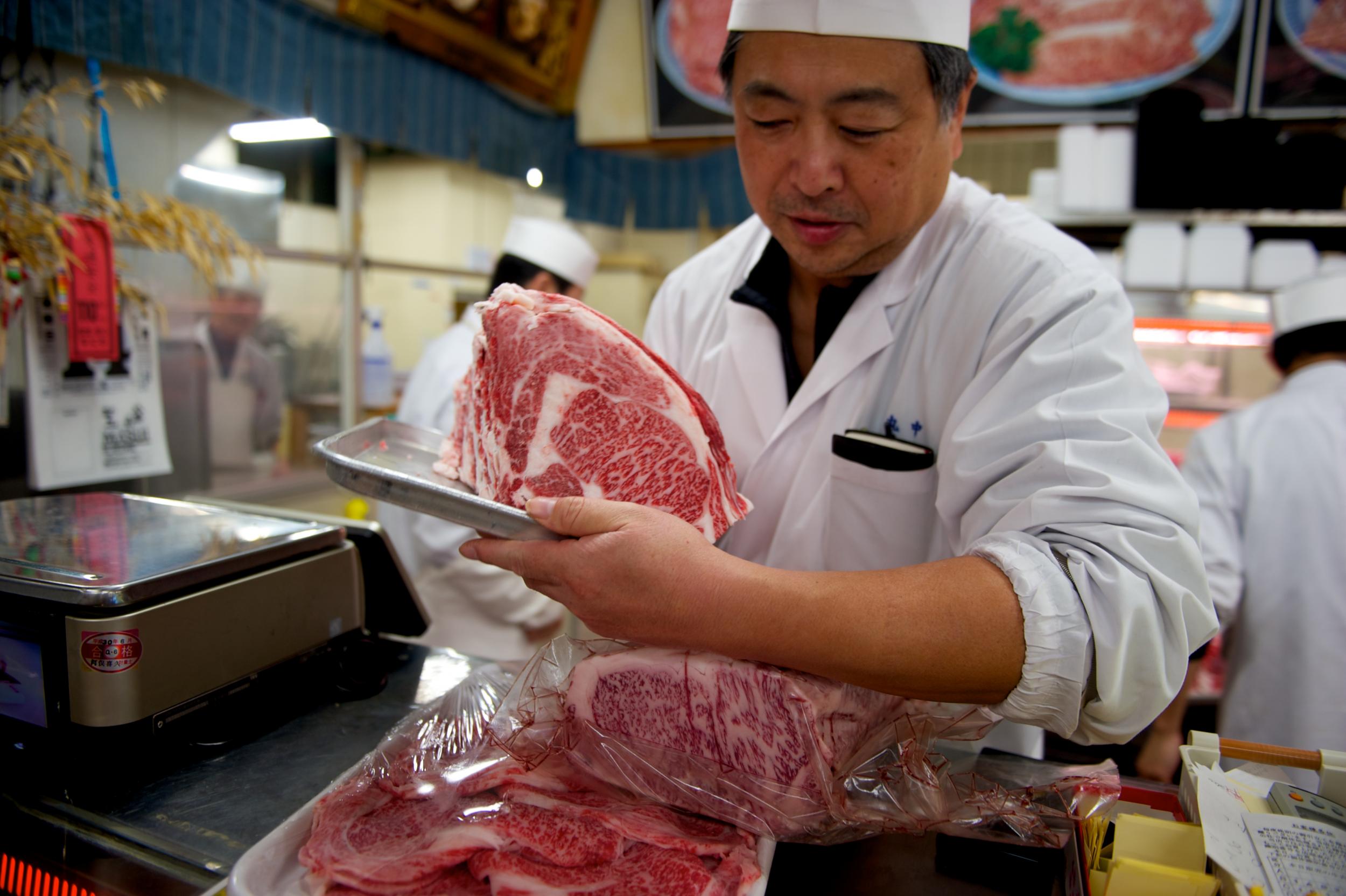 The butcher picks out the softest cuts