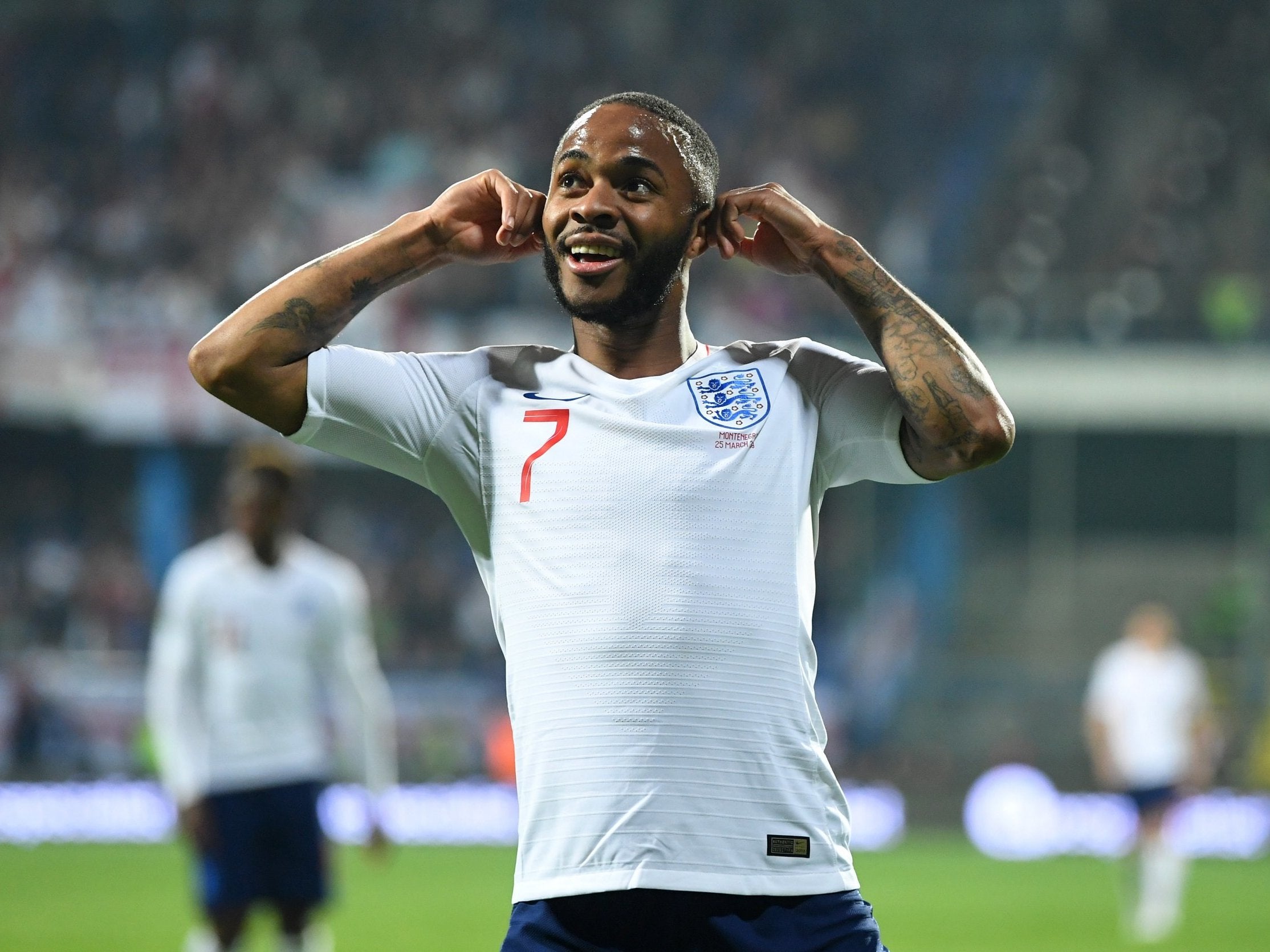 Raheem Sterling responds to Montenegro fans after scoring