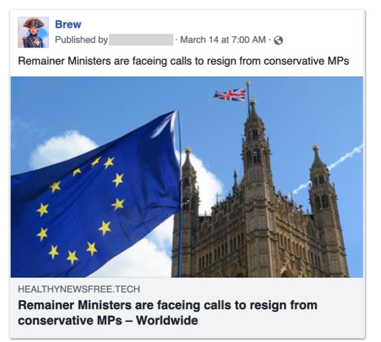 A post calling for pro-EU politicians to resign