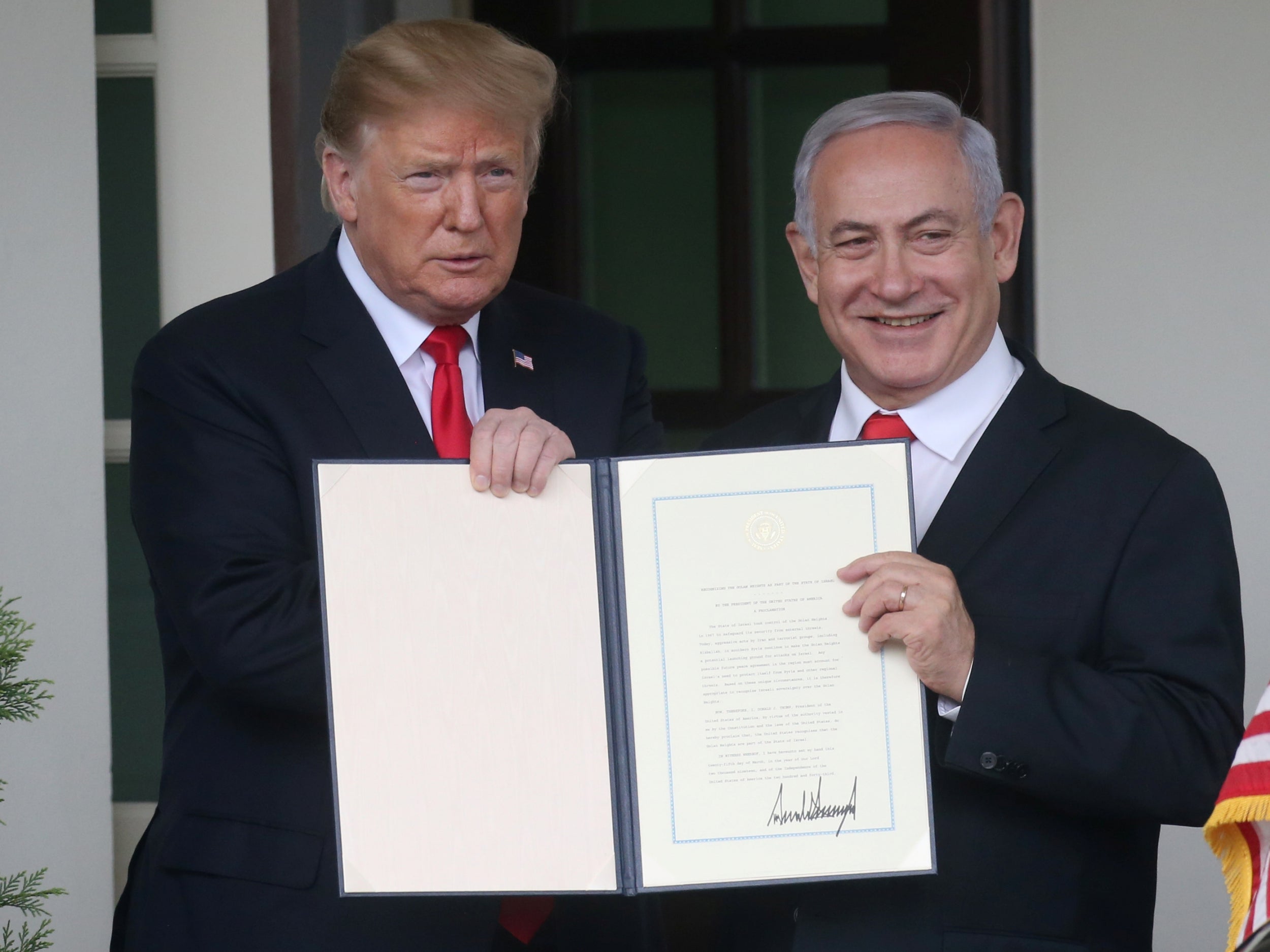 Prime Minister Benjamin Netanyahu and President Trump during a visit to the White House in March.