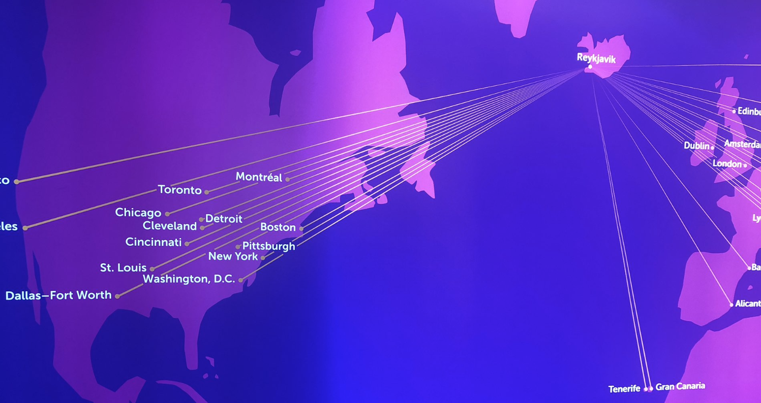 Route map: the Wow Air network