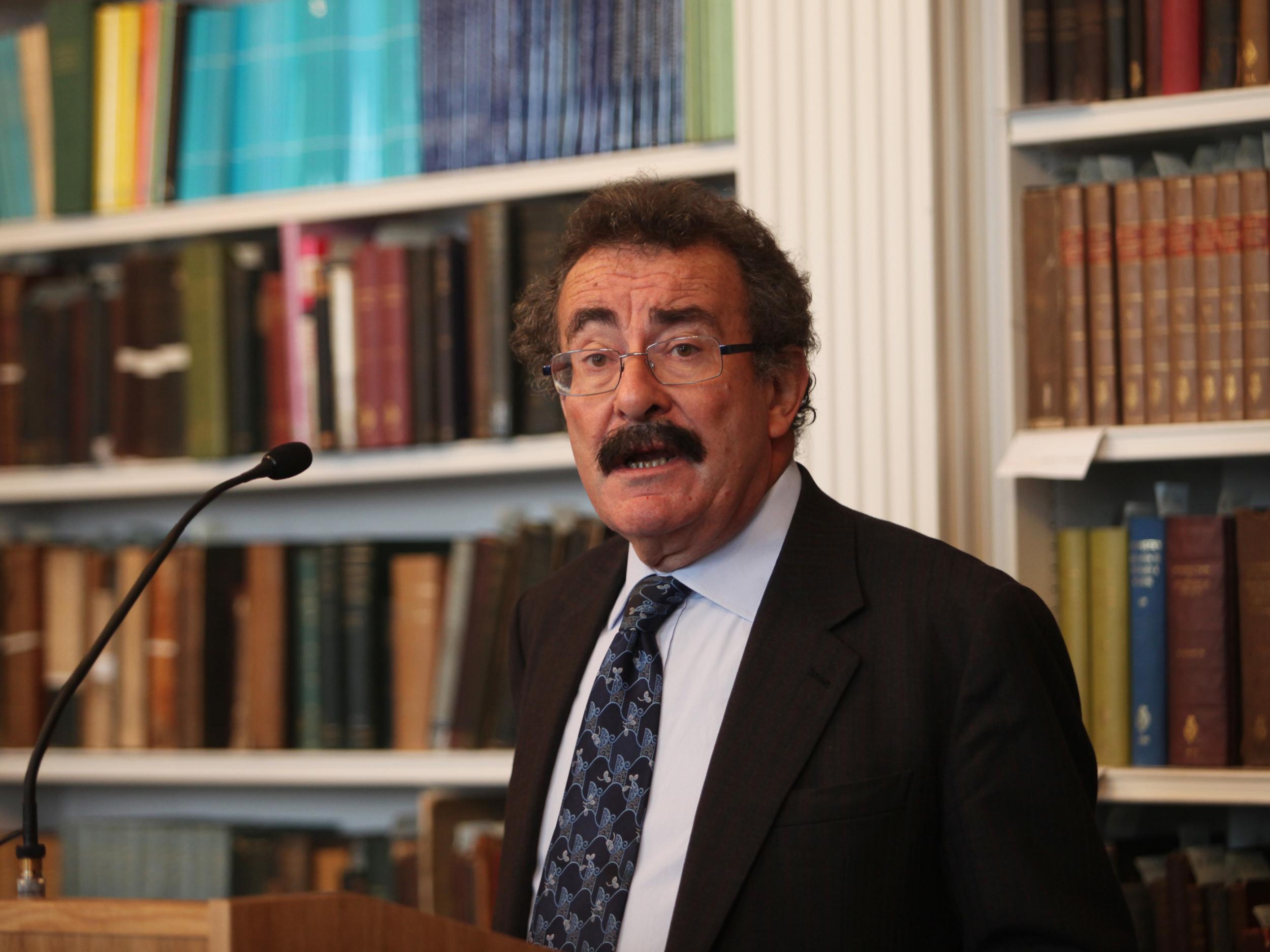 Lord Winston makes a speech at the Royal Institution in central London