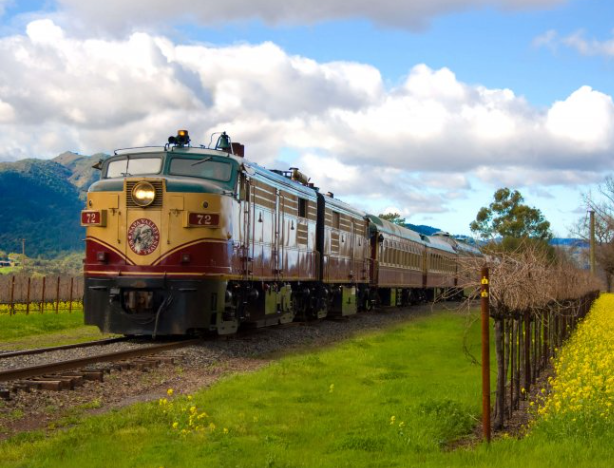 The Wine Train runs through California wine country