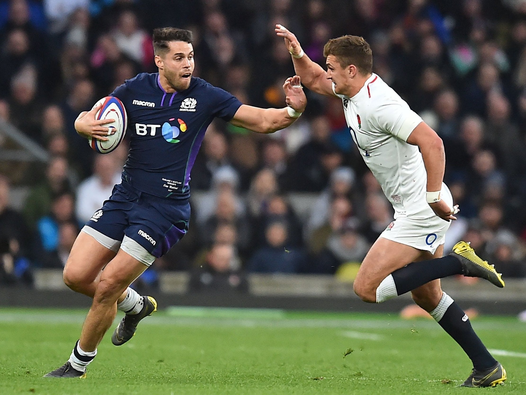 Maitland was alongside a number of Glasgow players as Scotland drew 38-38 with England