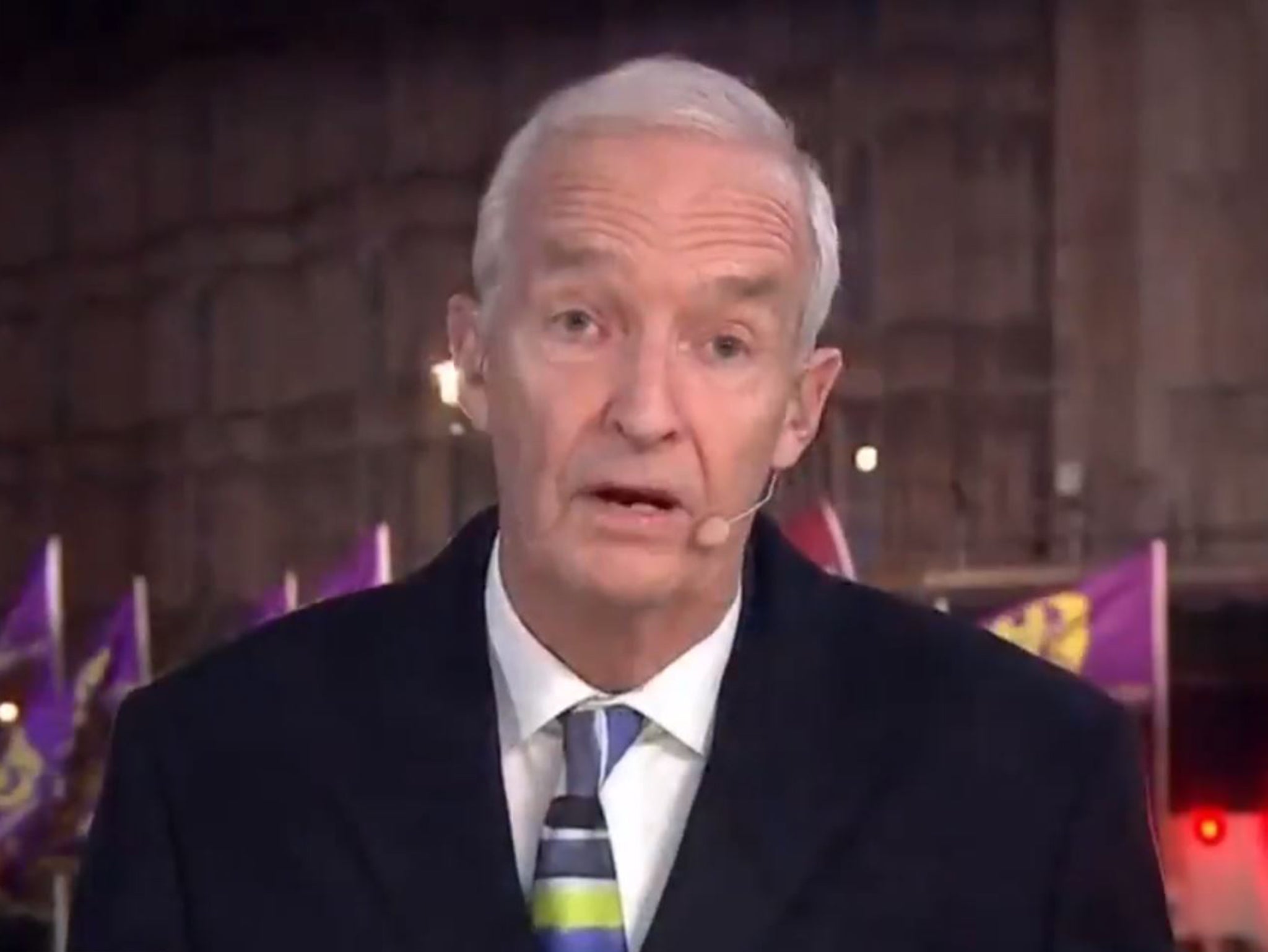 Jon Snow made the remark as he reported on pro-Brexit protests for Channel 4 News Live