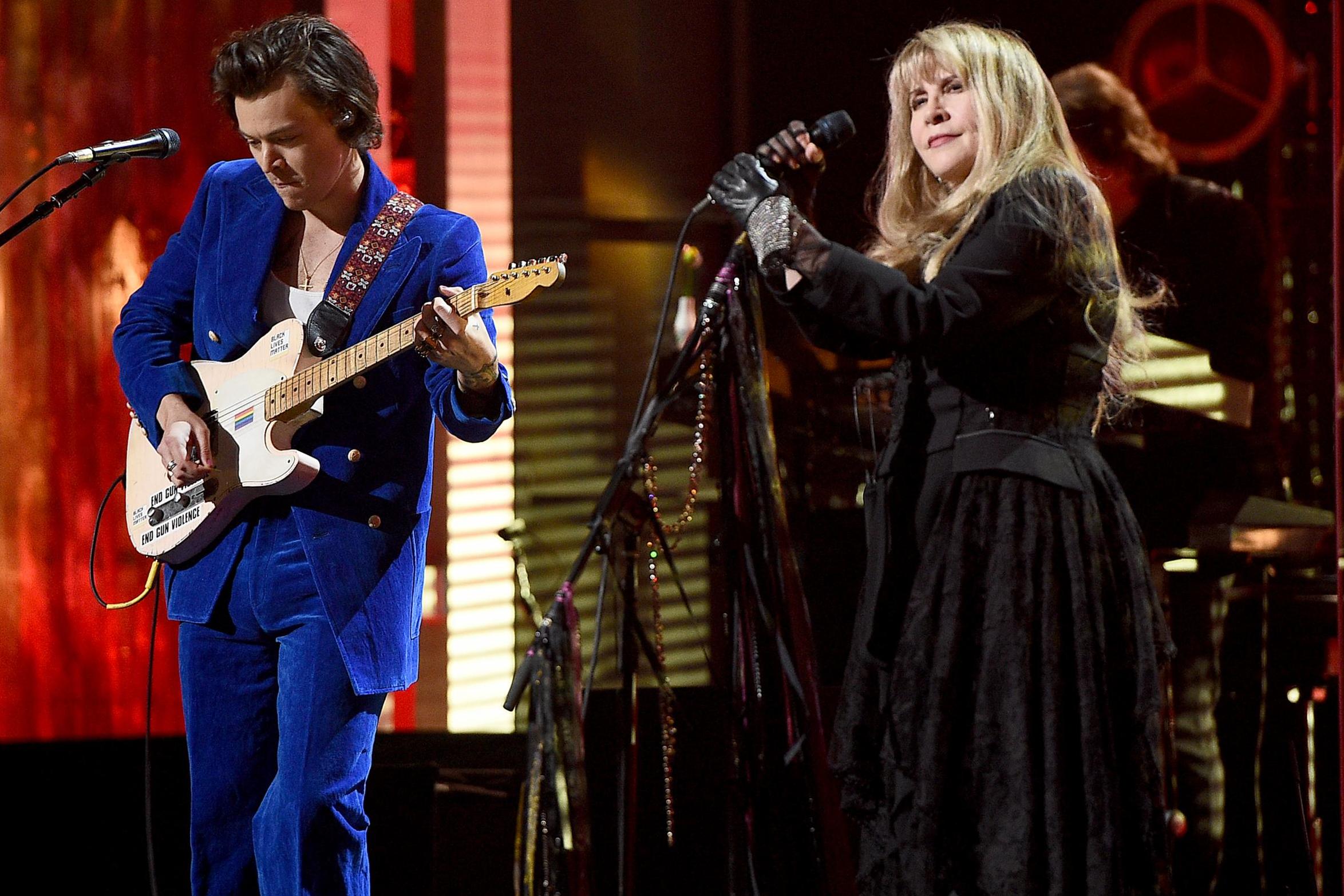 Harry Styles and Stevie Nicks perform at the 2019 Rock & Roll Hall Of Fame induction ceremony at Barclays Centre on 29 March, 2019 in New York City.