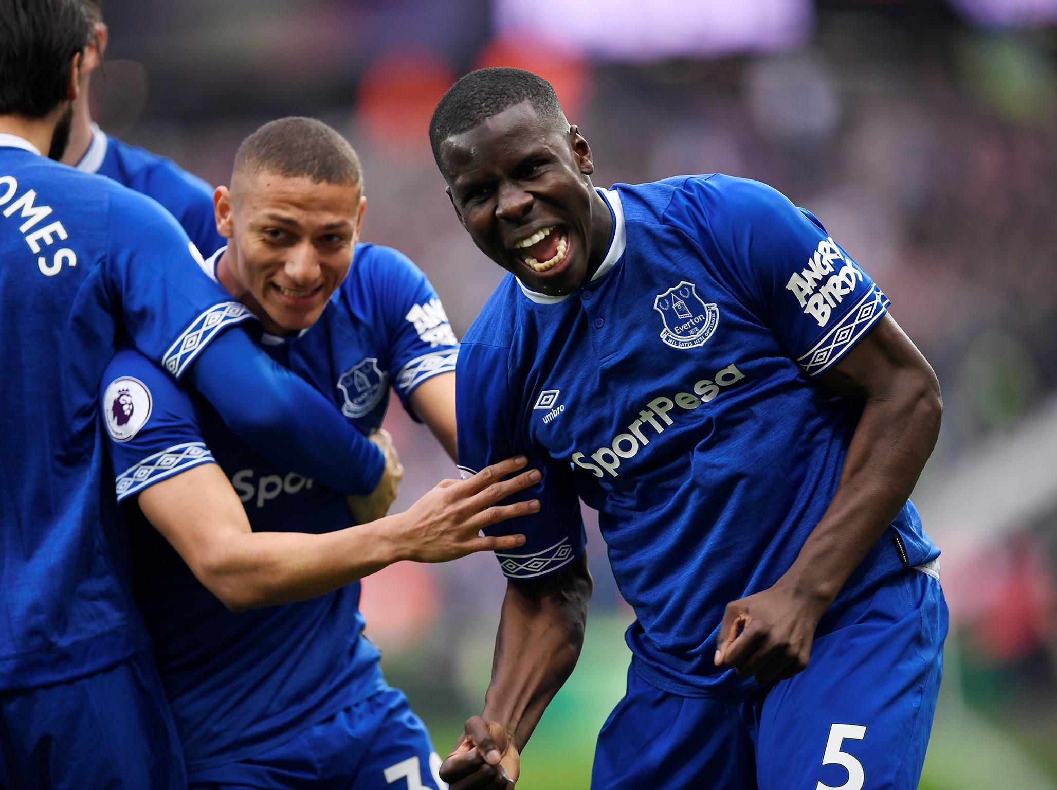 Kurt Zouma celebrates his early goal