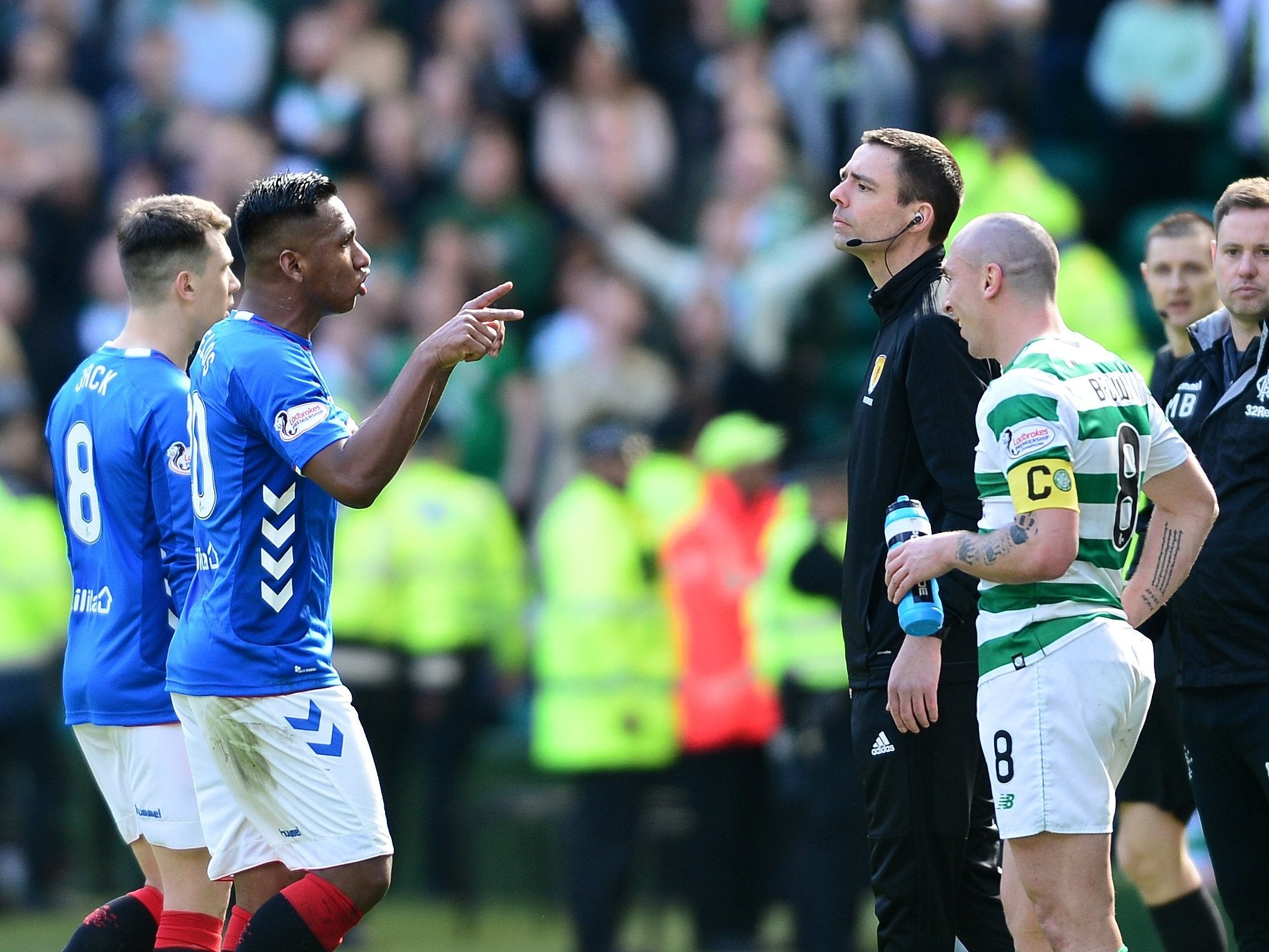 Alfredo Morelos was sent off for an elbow