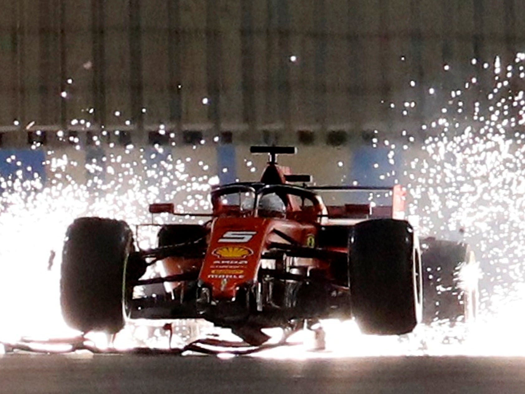 Vettel suffered a scary front-wing failure