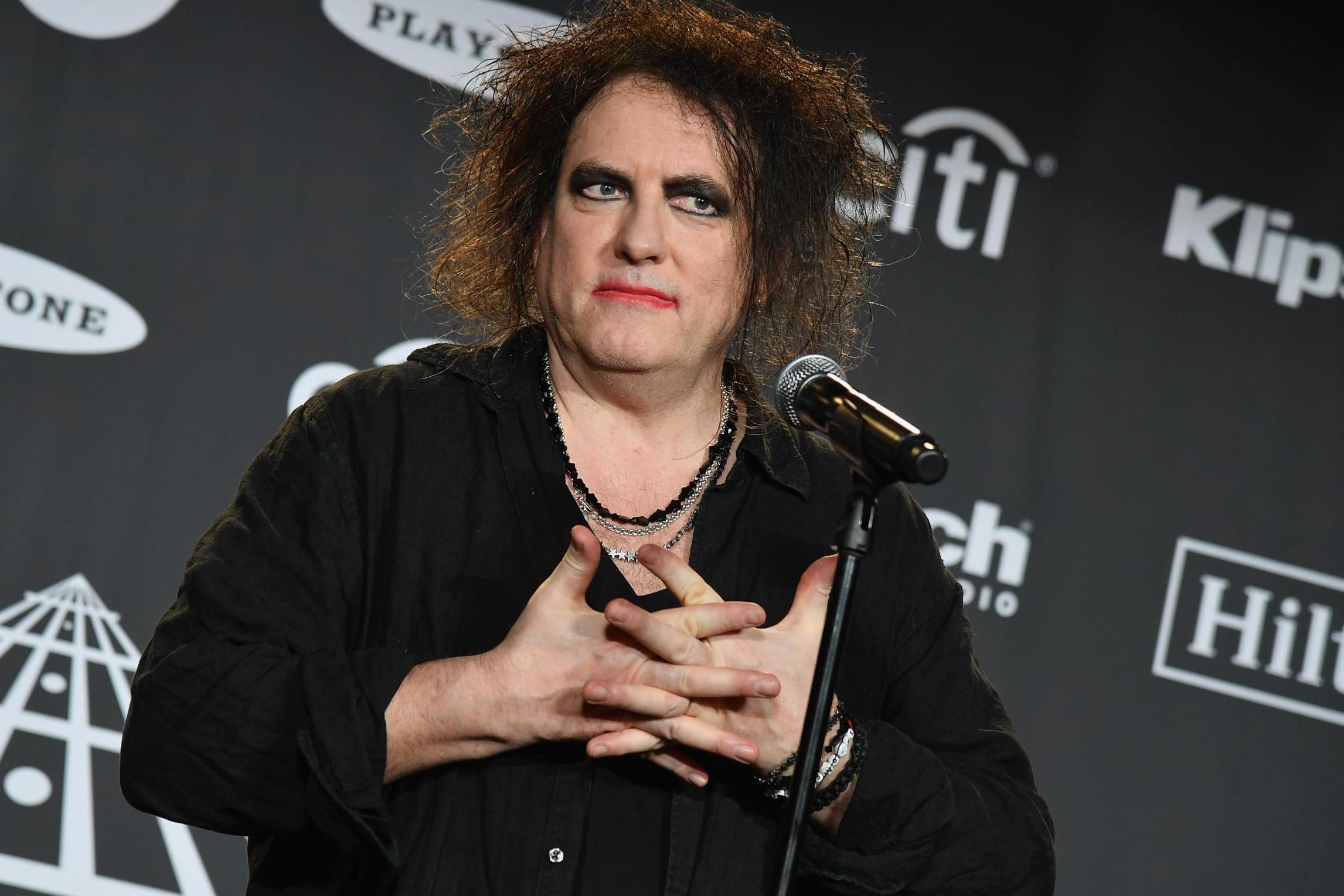 Robert Smith of The Cure at the 2019 Rock and Roll Hall of Fame ceremony