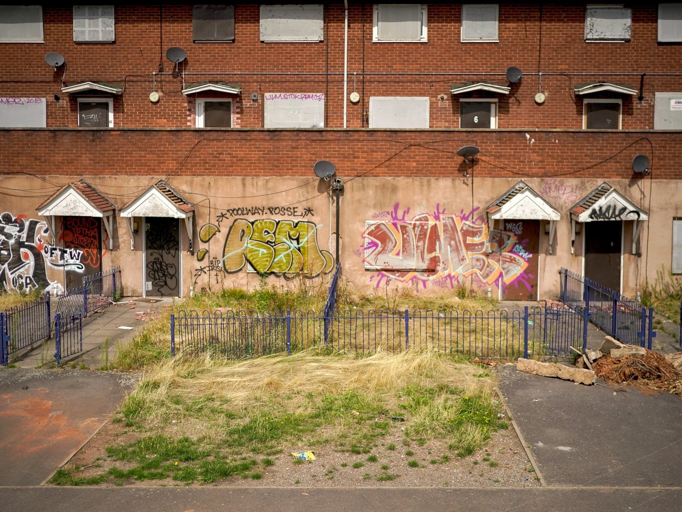 The derelict Poolway Shopping Centre, once a thriving hub with big-name shops