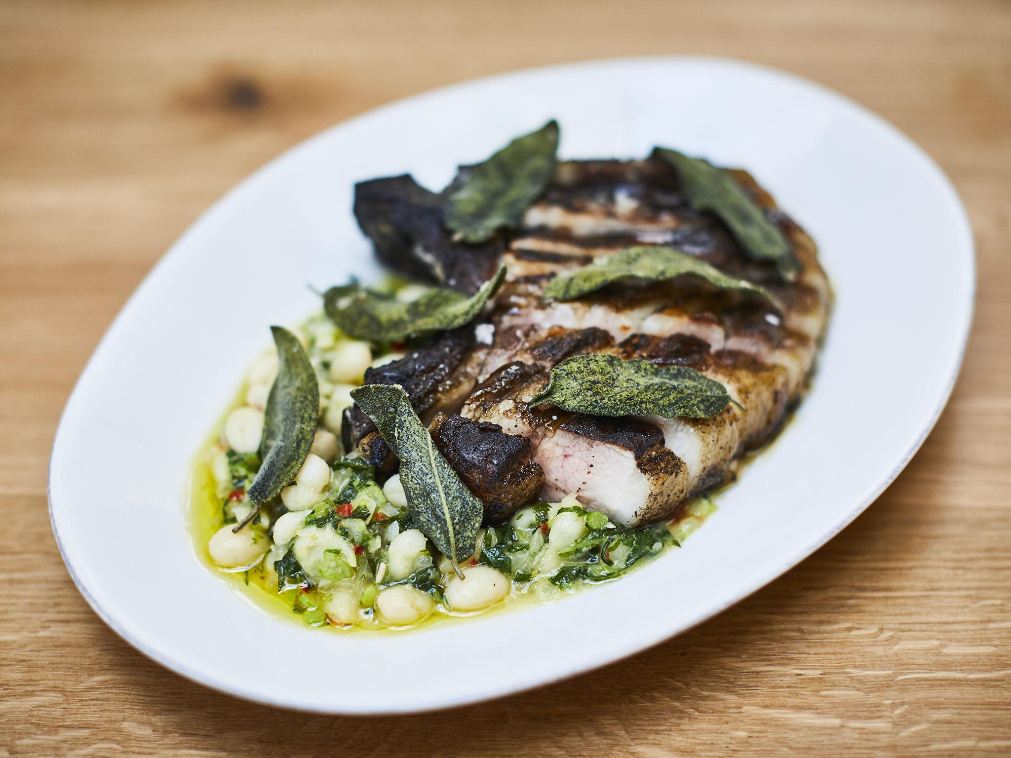 The Tamworth pork chop is an enormous dish considering we've already shared a handful of dishes prior to this