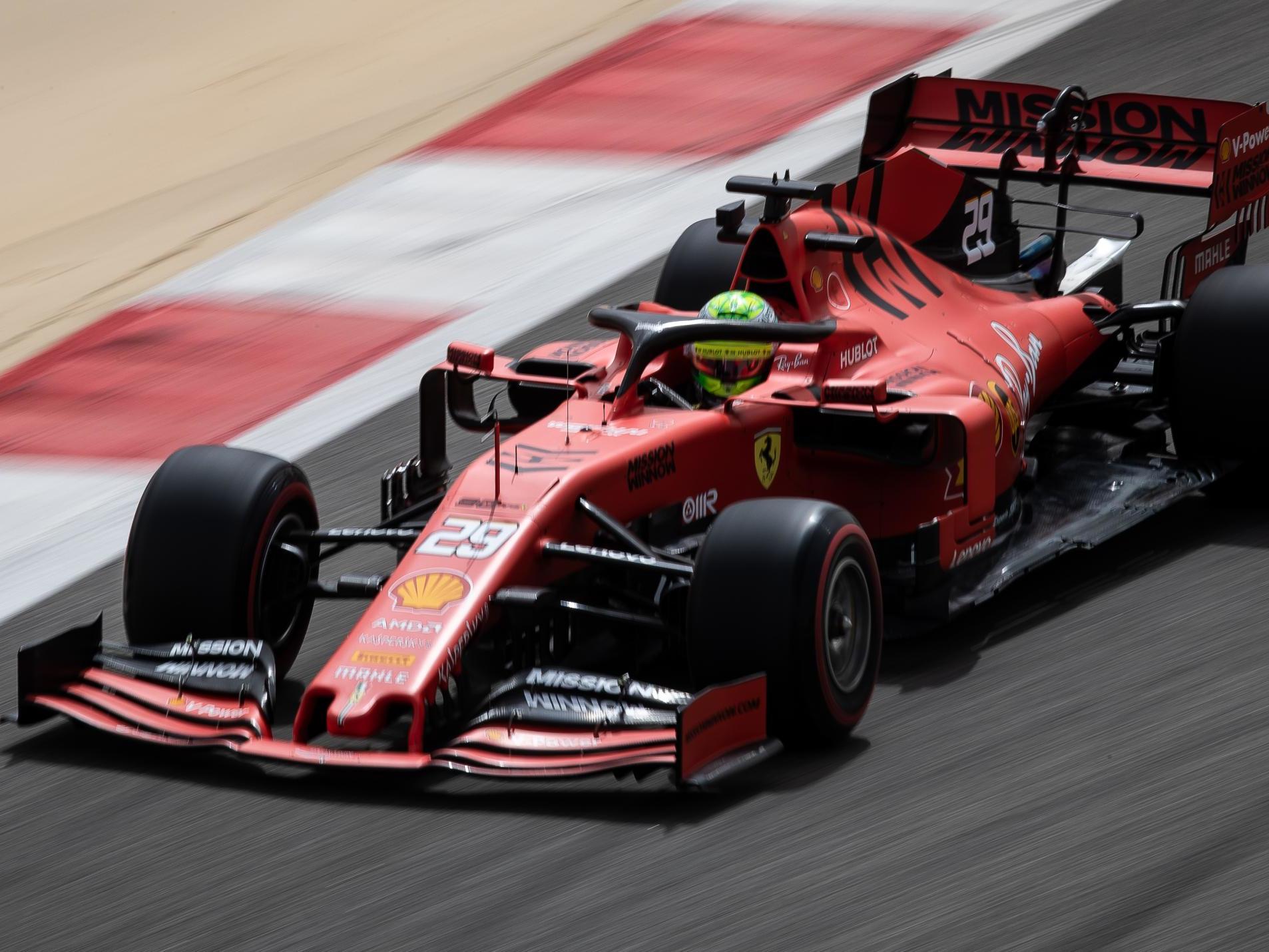 Mick Schumacher drives in testing for Ferrari (Getty )