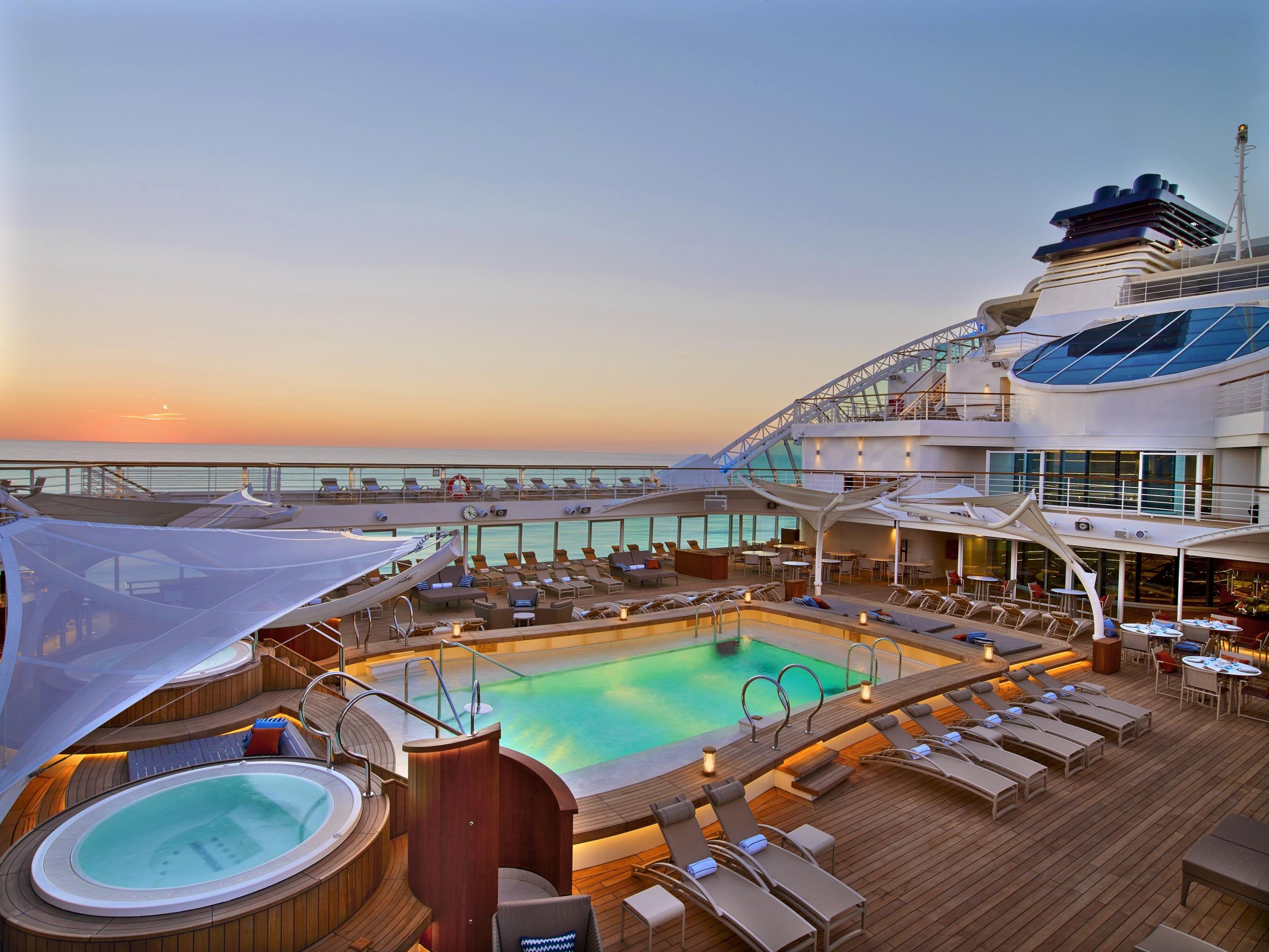 The on-deck pool is perfect for a dip