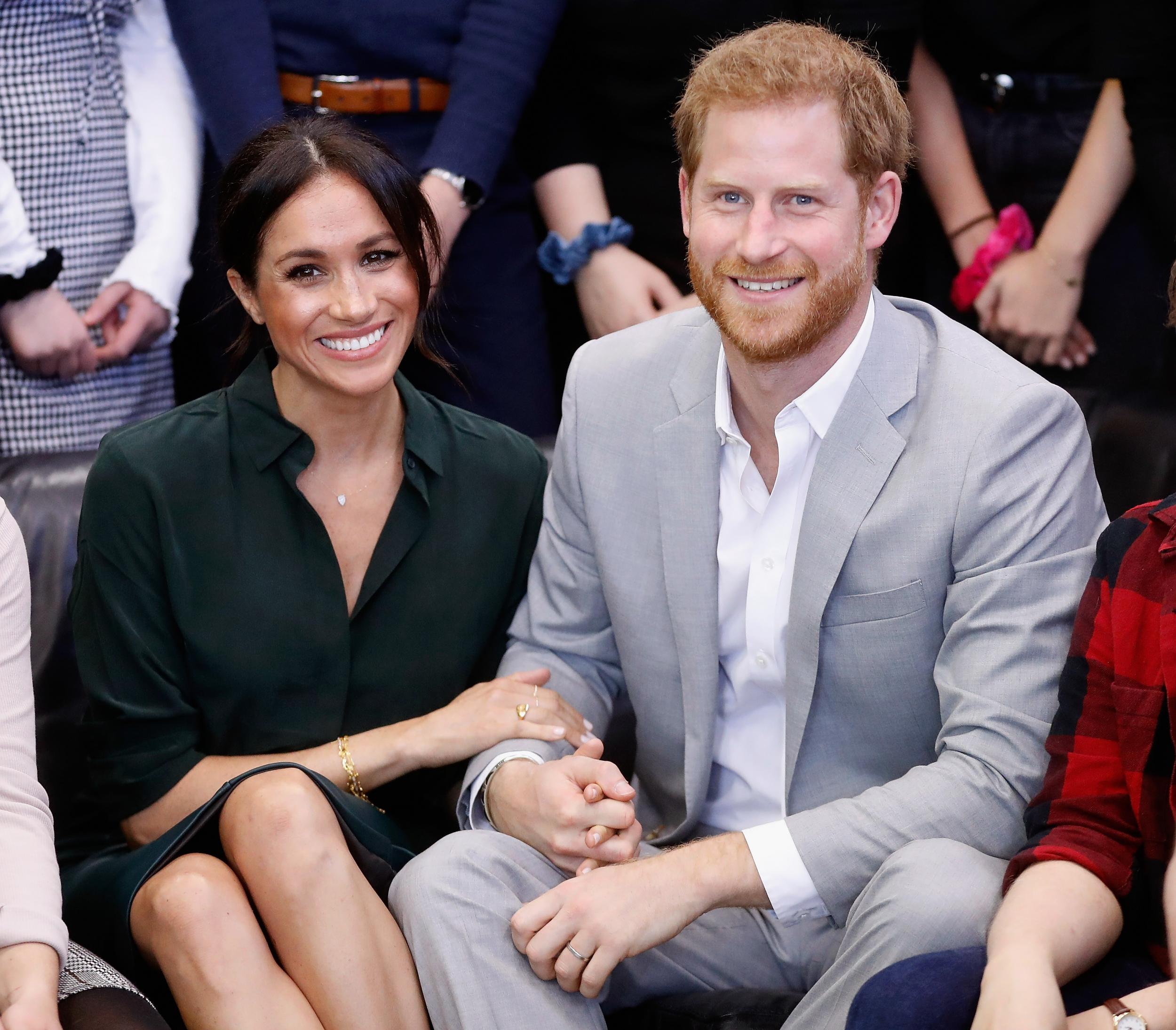 Meghan, Duchess of Sussex and Prince Harry, Duke of Sussex make an official visit to the Joff Youth Centre in Peacehaven, Sussex on 3 October last year