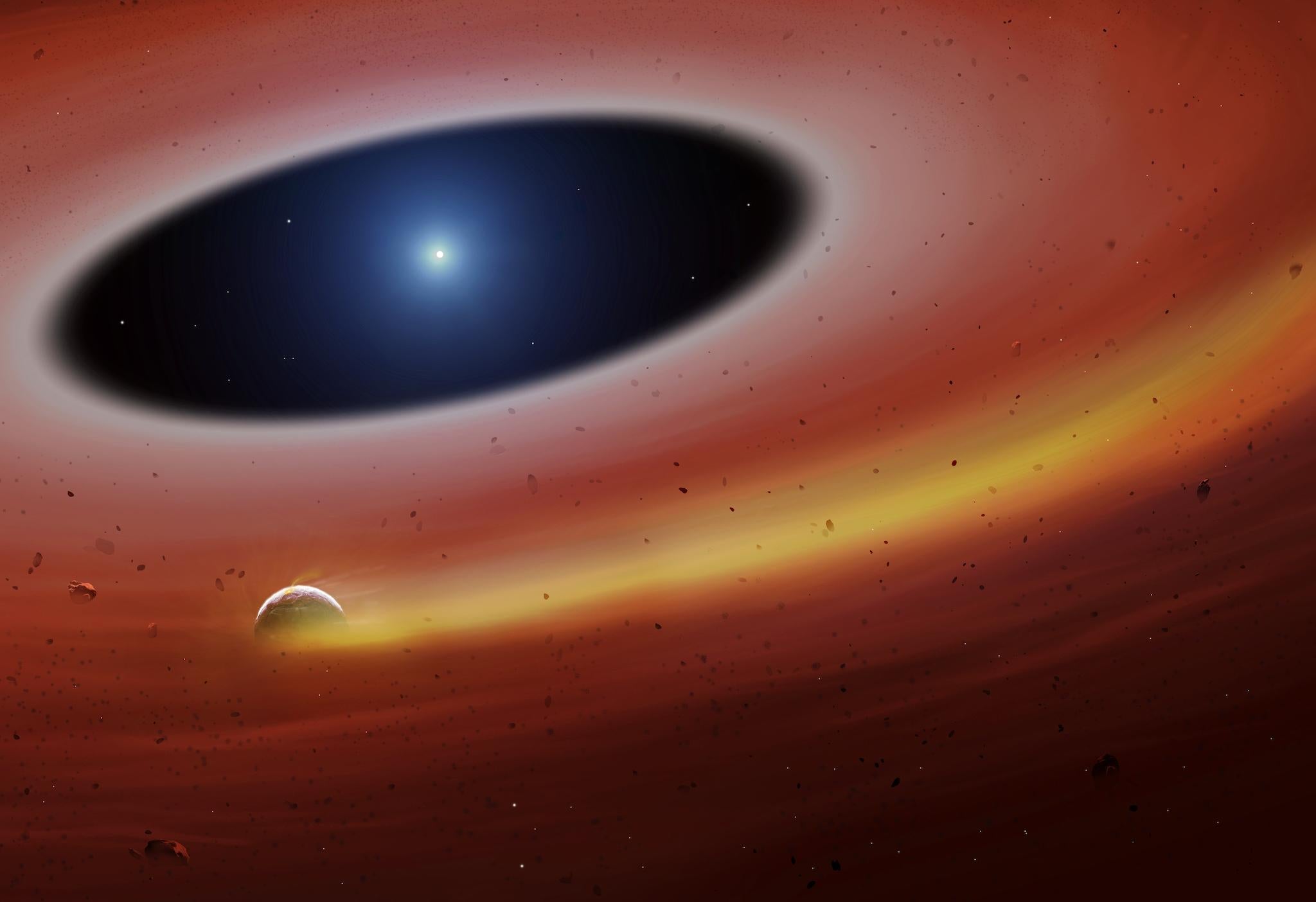 A planetary fragment orbits the star SDSS J122859.93+104032.9, leaving a tail of gas in its wake