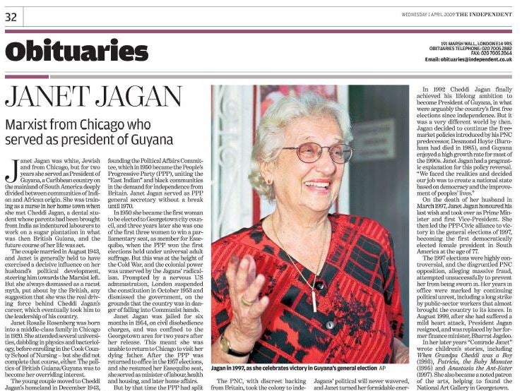 This obituary as it appeared on 1 April 2009