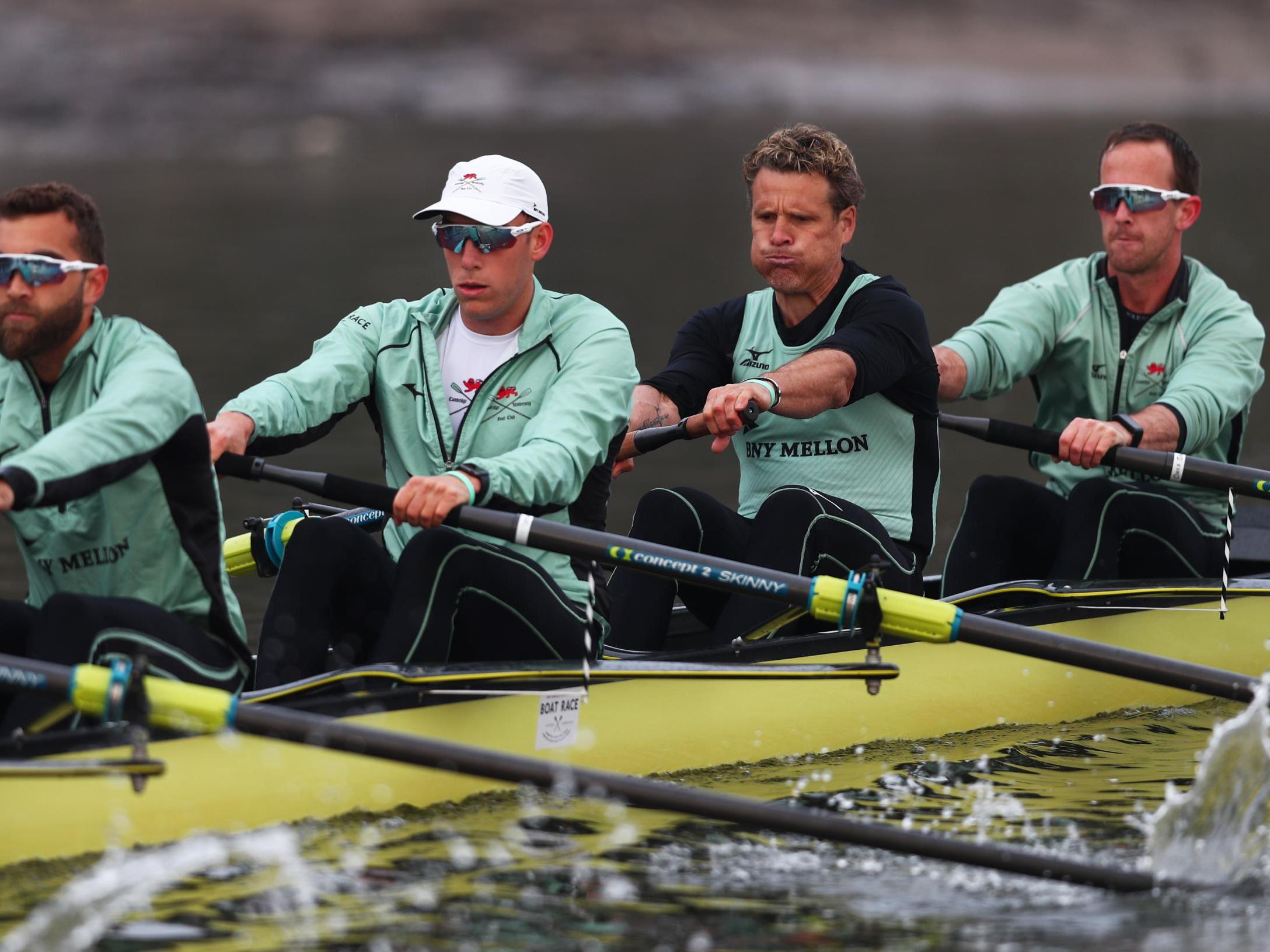 James Cracknell in training for tomorrow's boat race