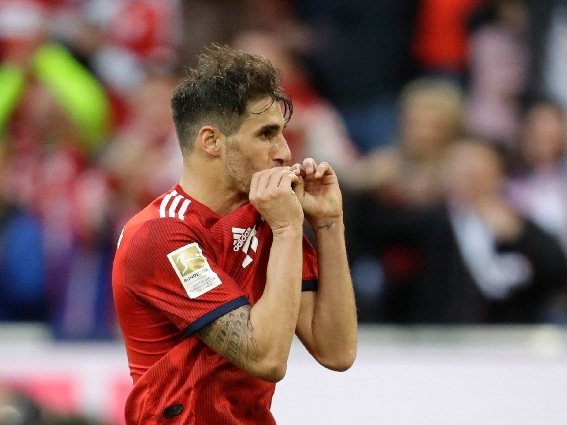 Javi Martinez celebrates scoring the pick of the goals