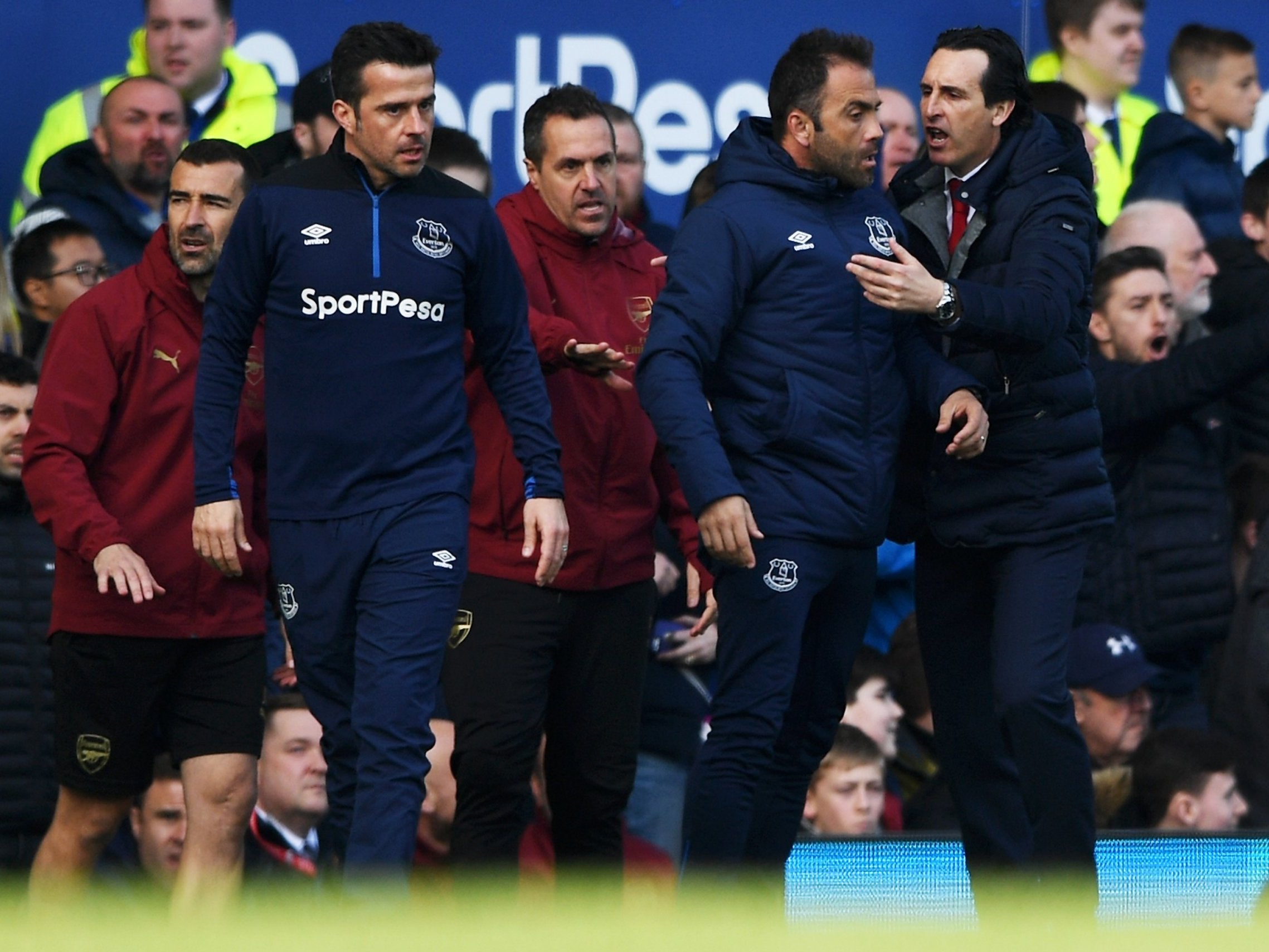 Marco Silva and Unai Emery clash on the touchline