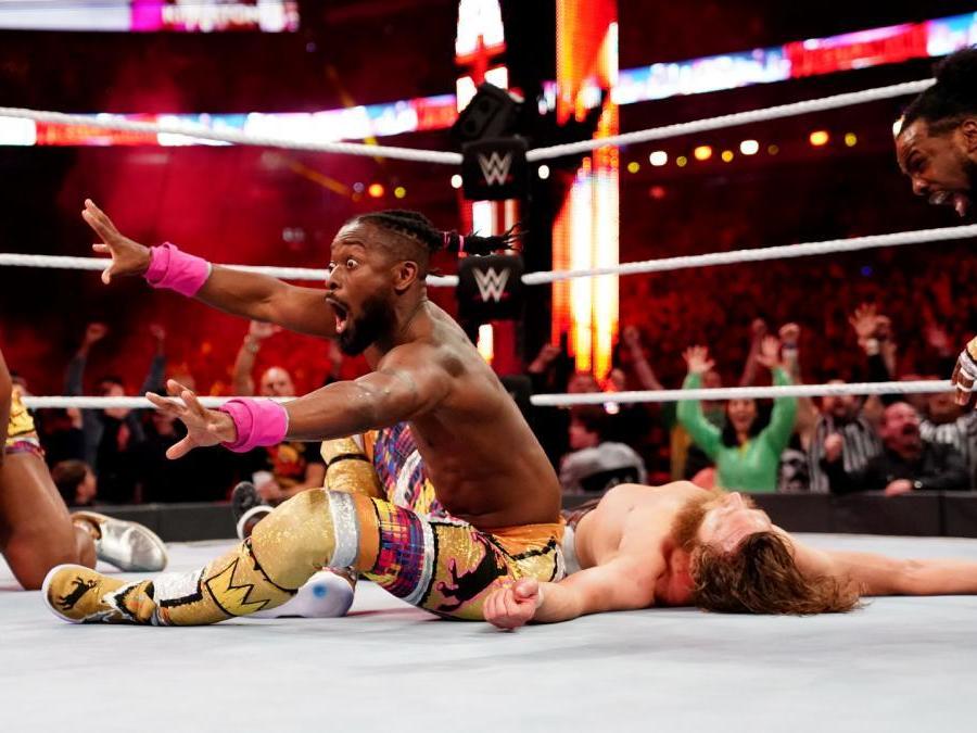 Kofi Kingston celebrates victory (WWE )