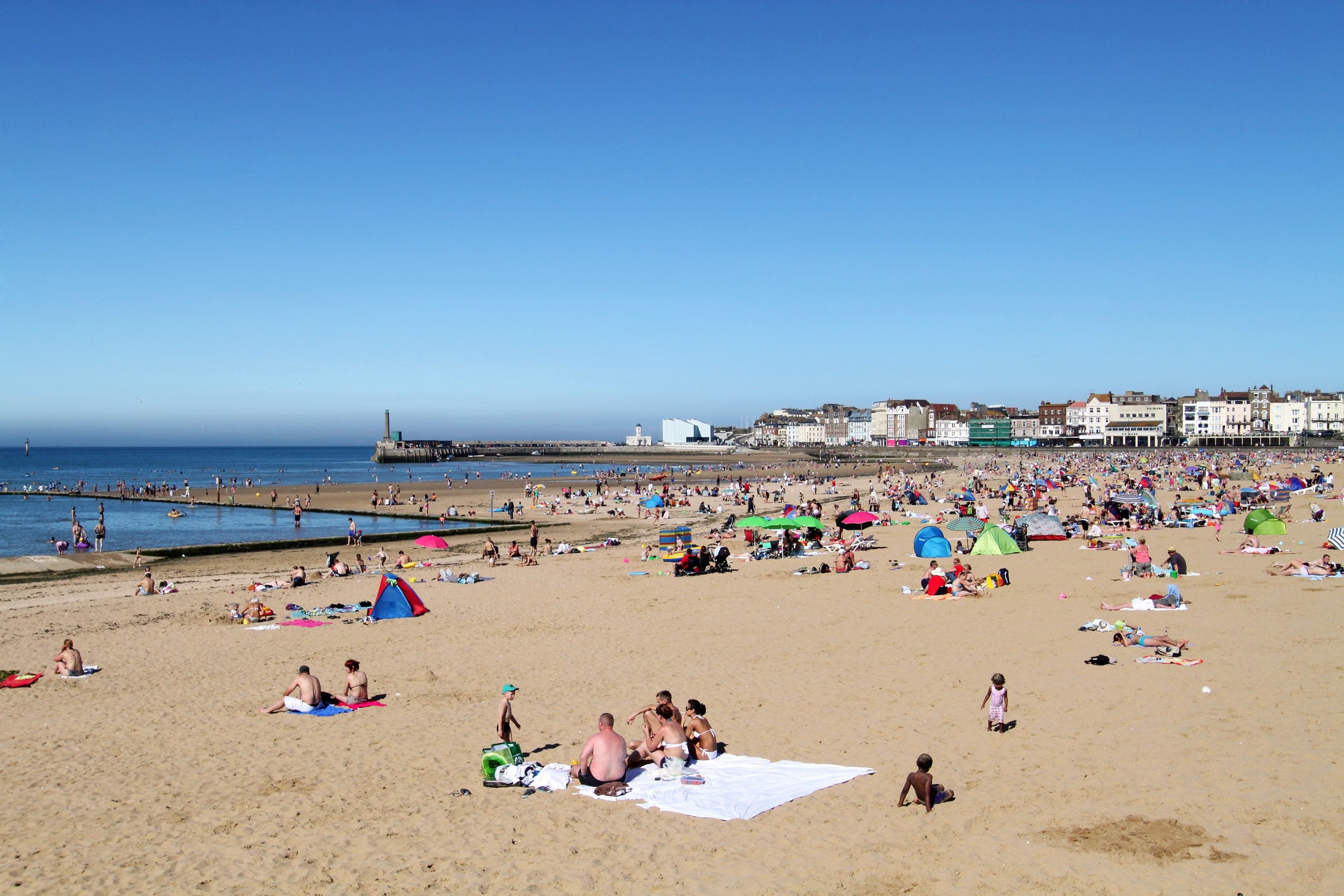 The sandy beach at Margate