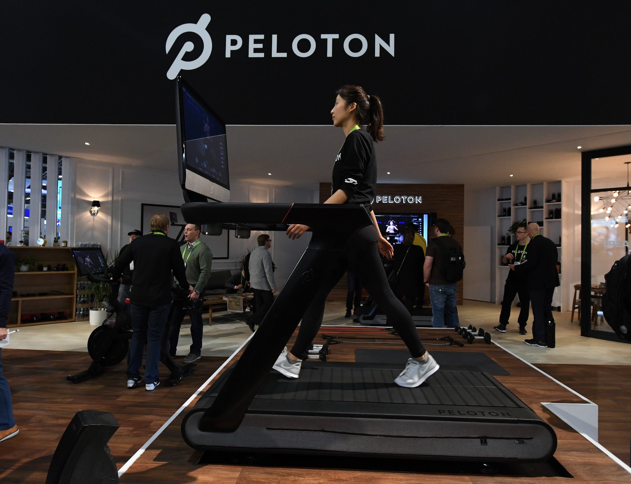 The Peloton Tread – which is not yet available in the UK – on display at the CES gadget show