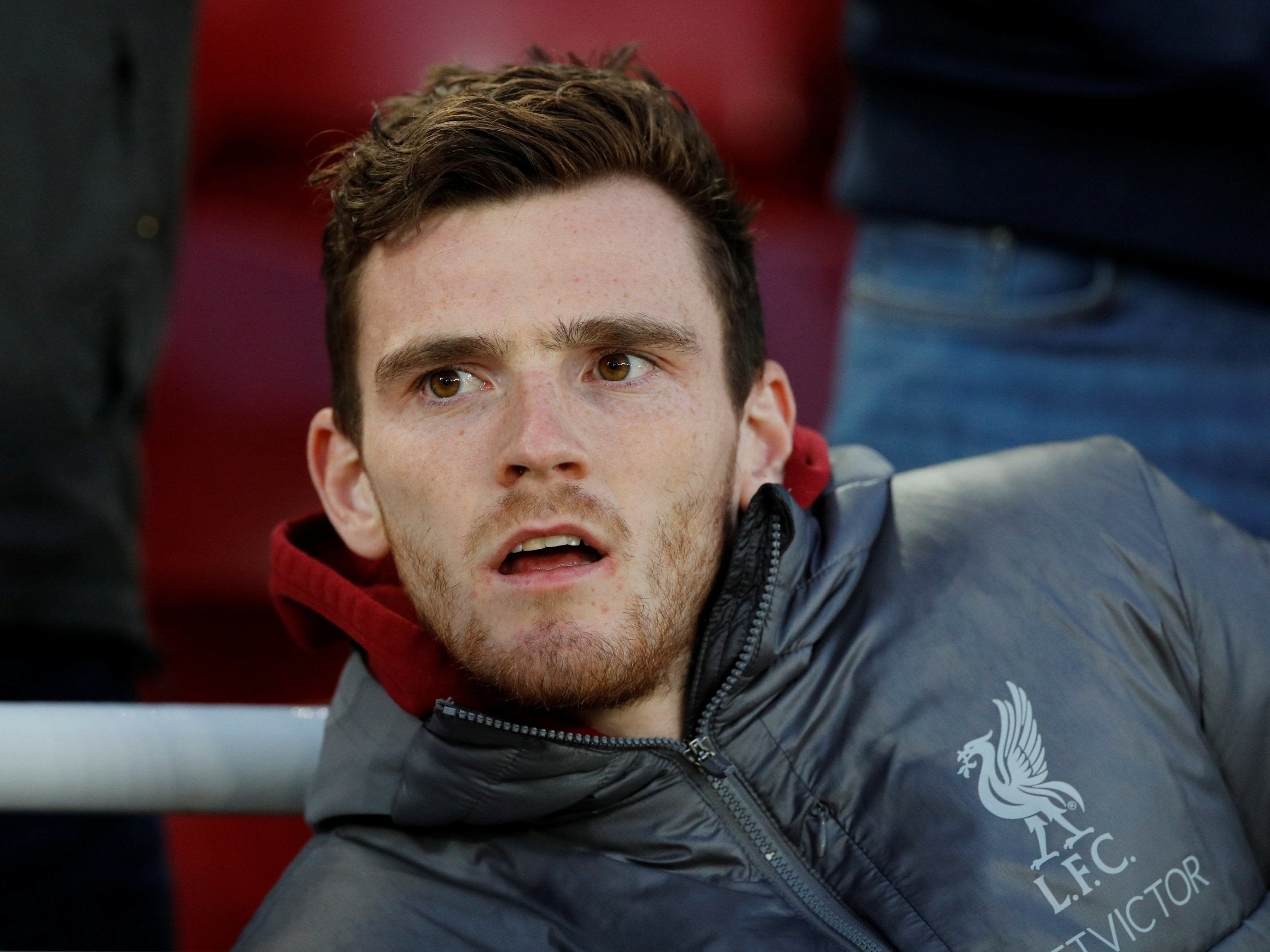 Andy Robertson was missing through suspension