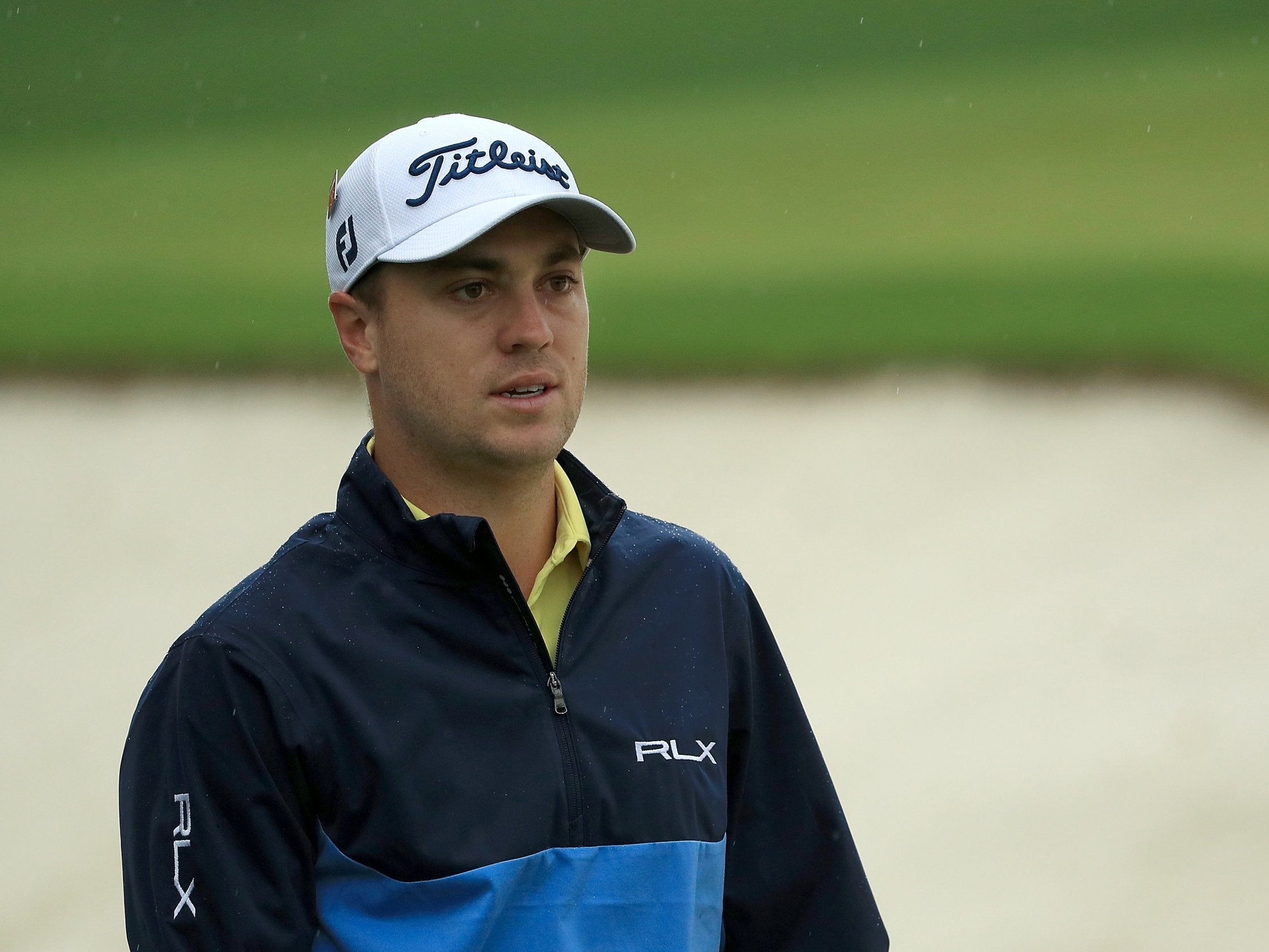 Justin Thomas looks on at Augusta before The Masters (Getty )