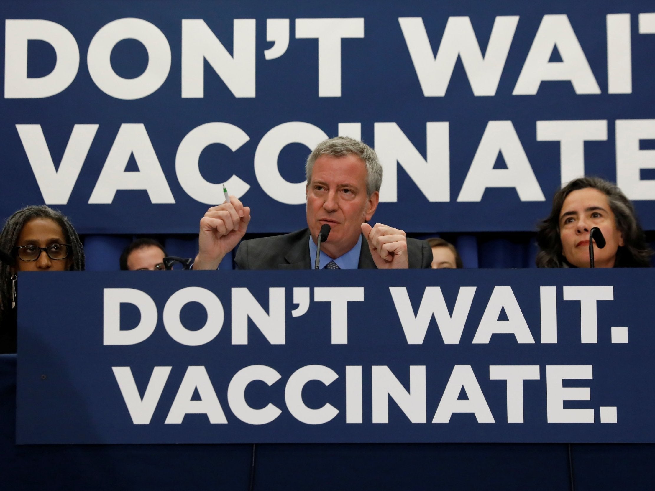 Nw York City declared a public health emergency and fines for unvaccinated people after measles erupted among religious groups