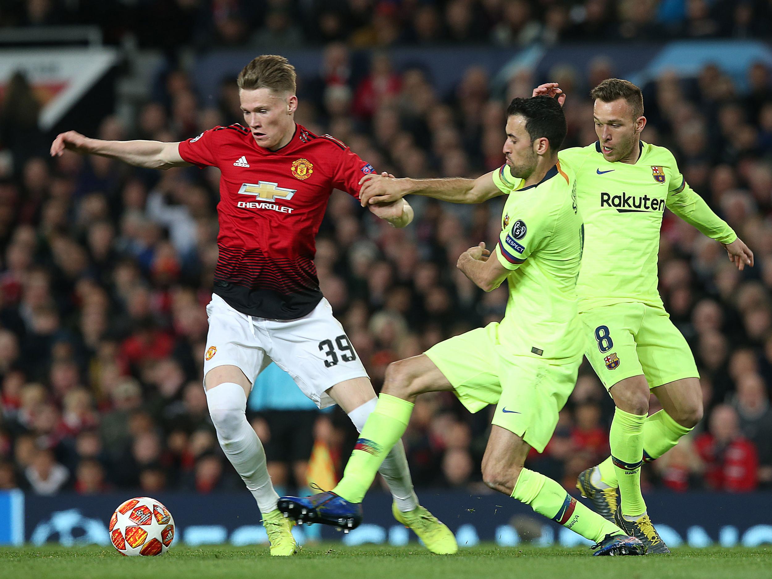Sergio Busquets escaped punishment for an early foul on Scott McTominay