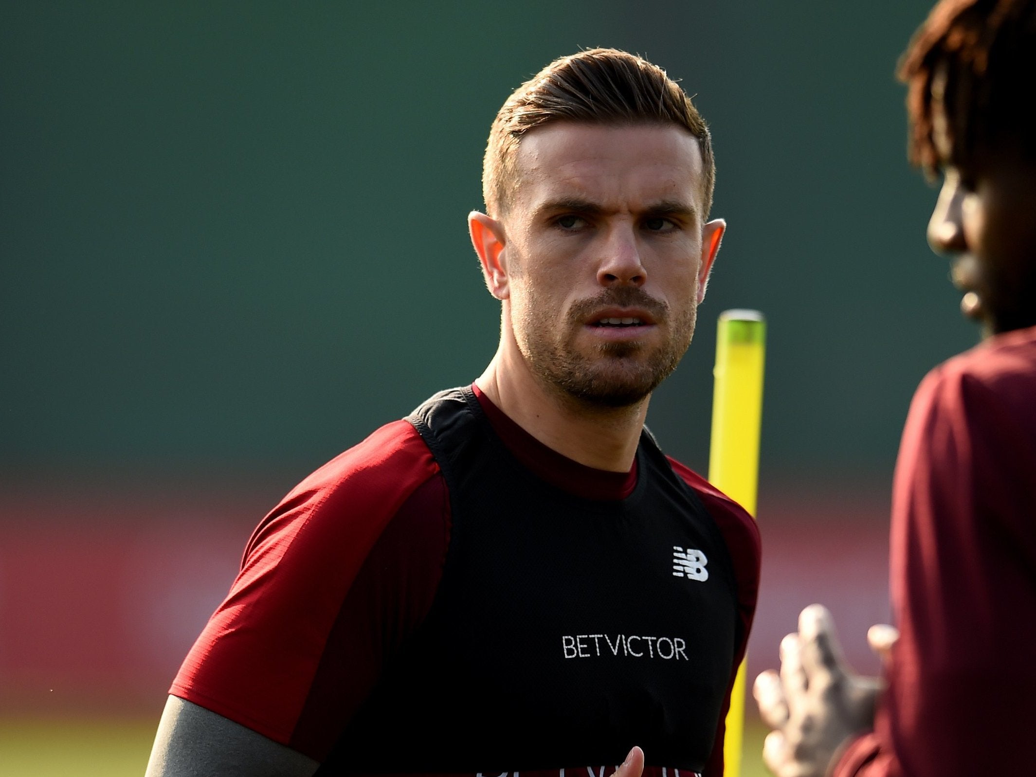 Jordan Henderson of Liverpool during a training session