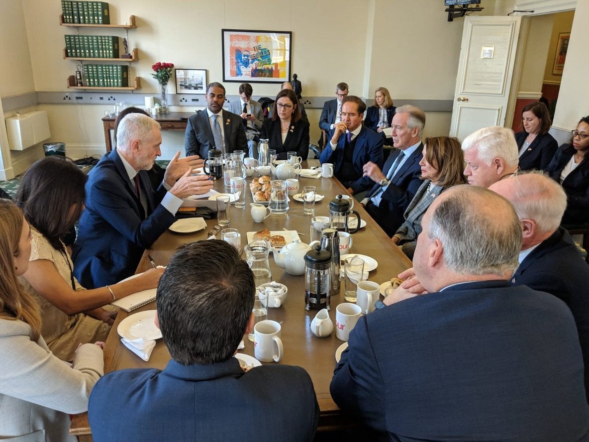 Jeremy Corbyn and Nancy Pelosi met on Sunday