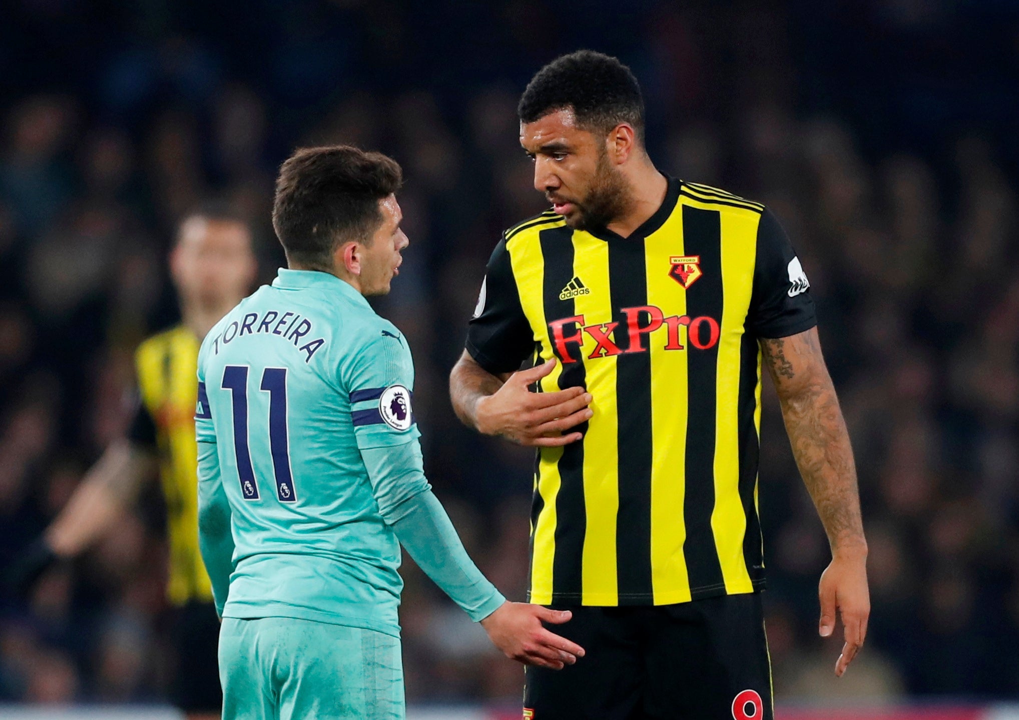 Troy Deeney was sent off for a flailing elbow (Reuters)