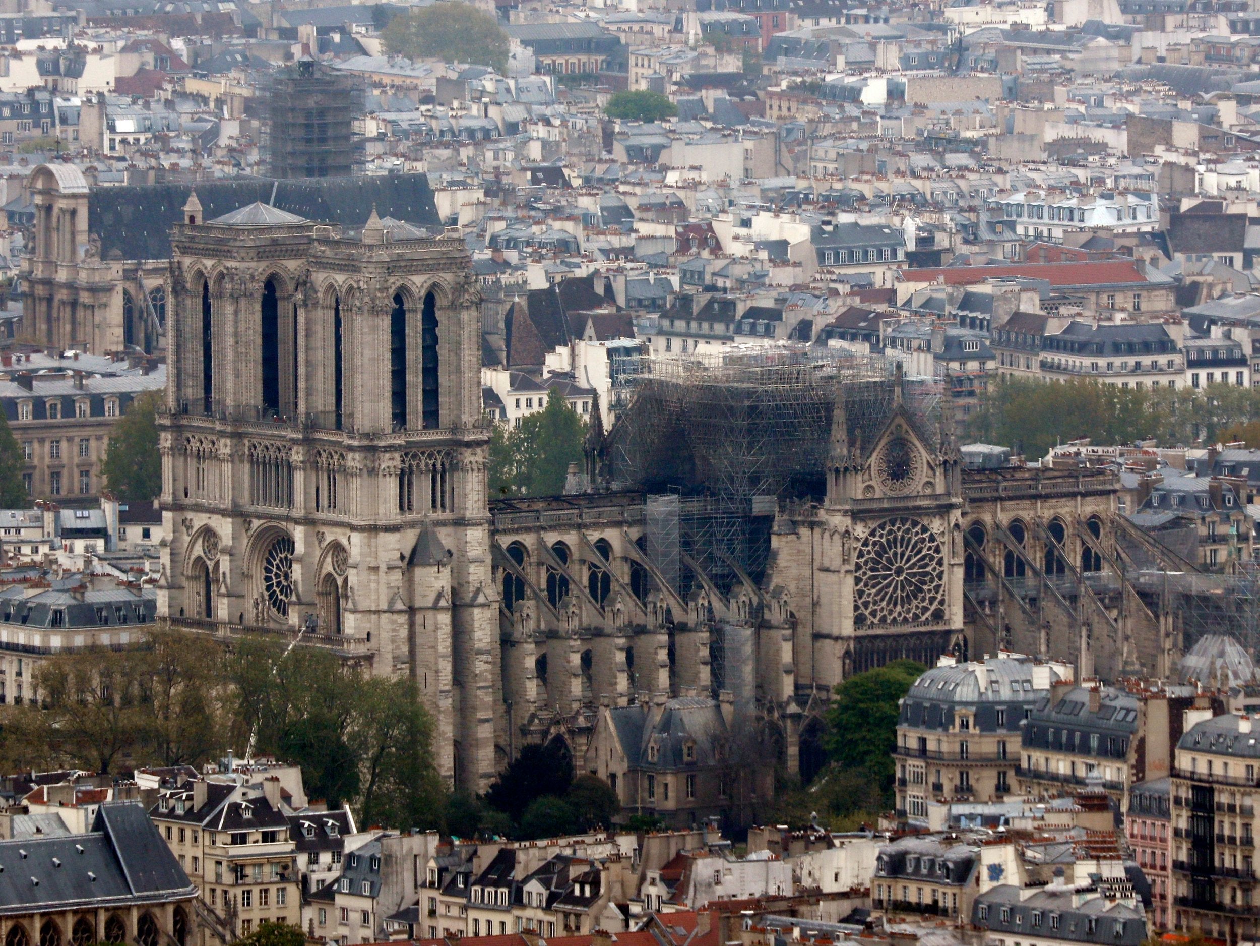 Notre-Dame cathedral the morning after the fire