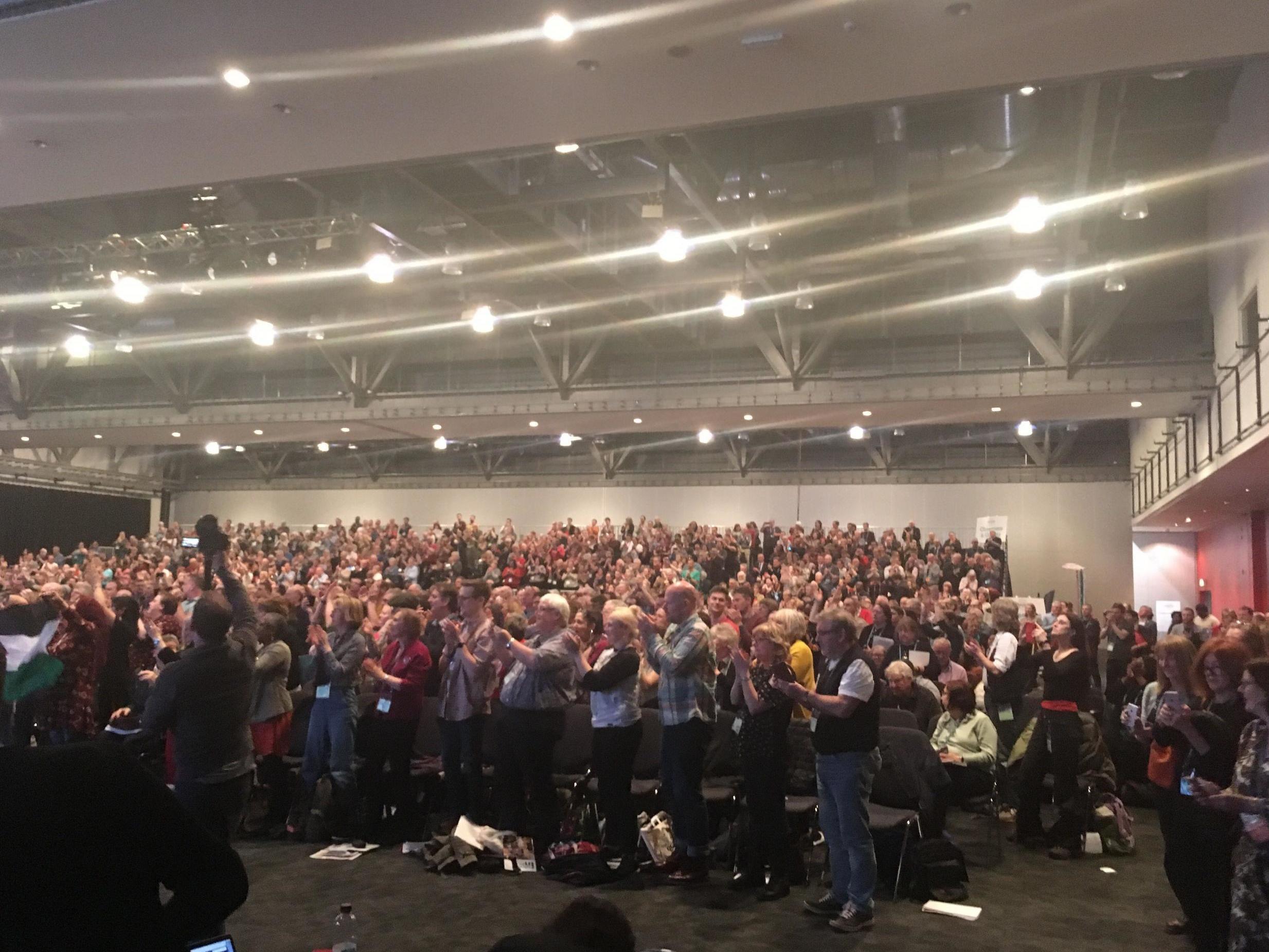 The NEU members gave Jeremy Corbyn a standing ovation at their conference in Liverpool