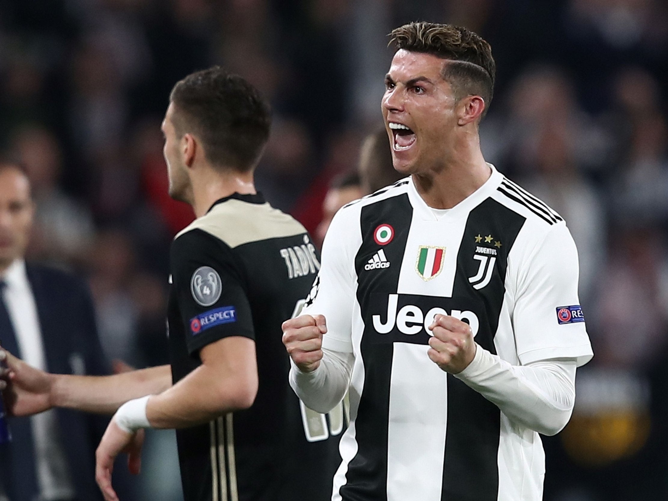 Ronaldo celebrates scoring the opener for Juventus (AFP/Getty)