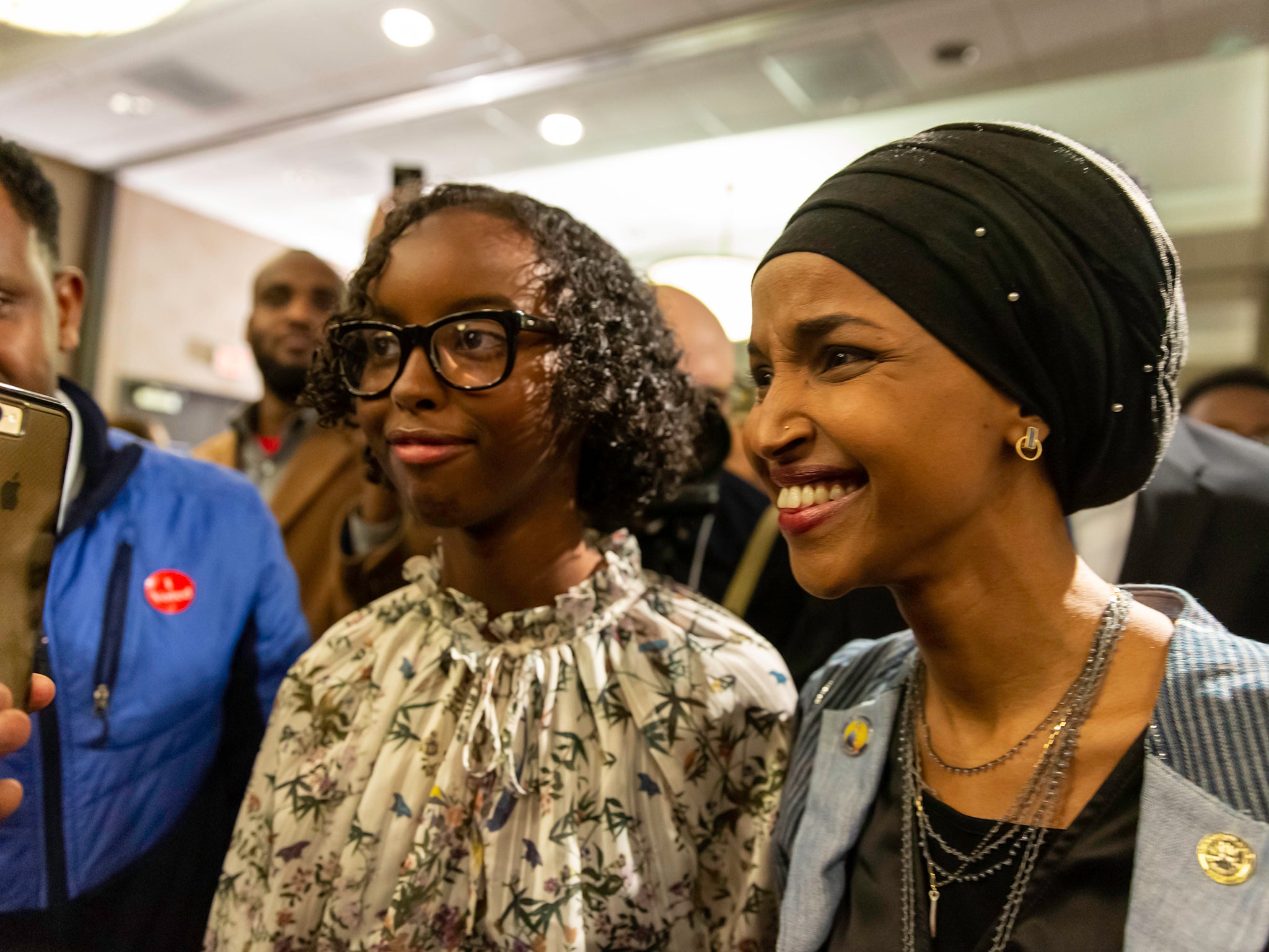 Congresswoman Ilhan Omar with her daughter Isra (AFP/Getty)