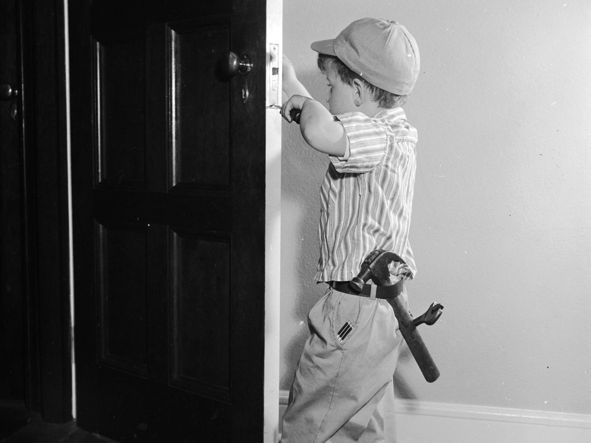 A four-year-old on a DIY rampage at his New York home, circa 1955