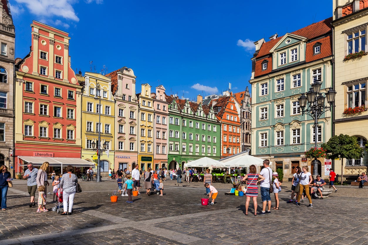 Wroclaw’s pretty main square