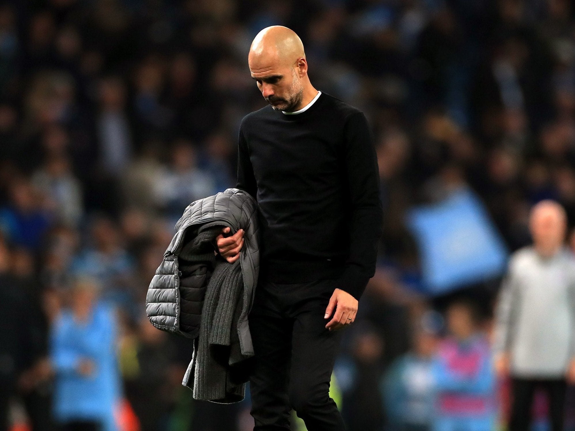 Guardiola leaves the field dejected