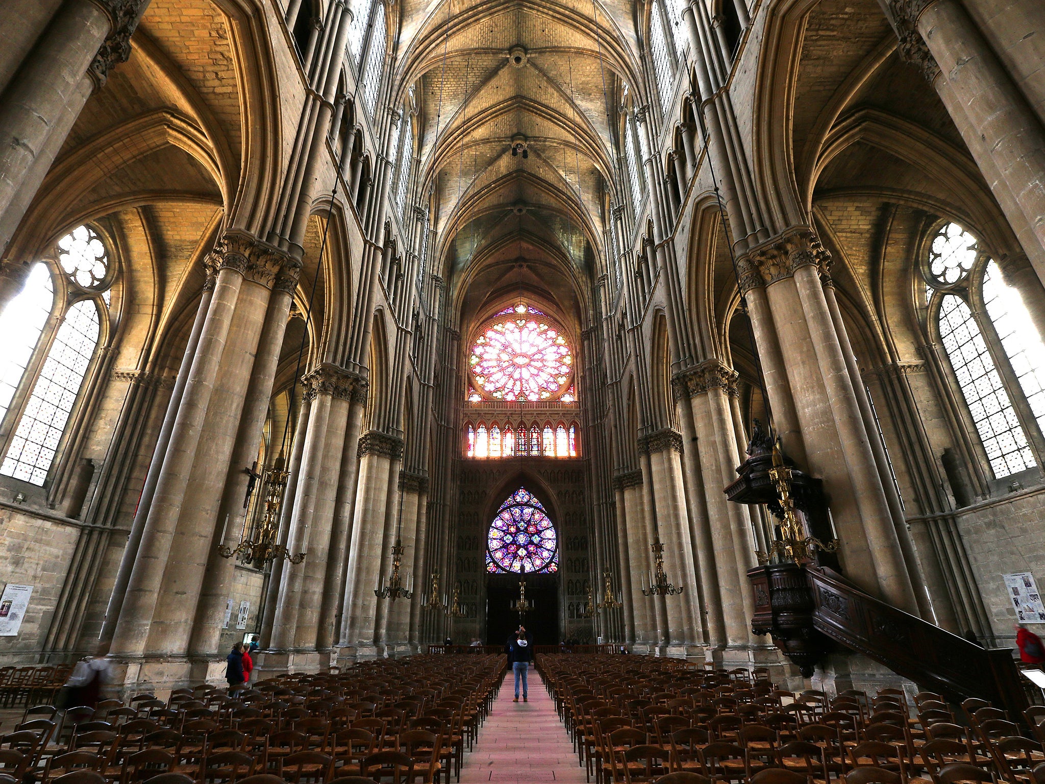 It’s much easier to enjoy a moment’s silence in Reims Cathedral (AFP/Getty)