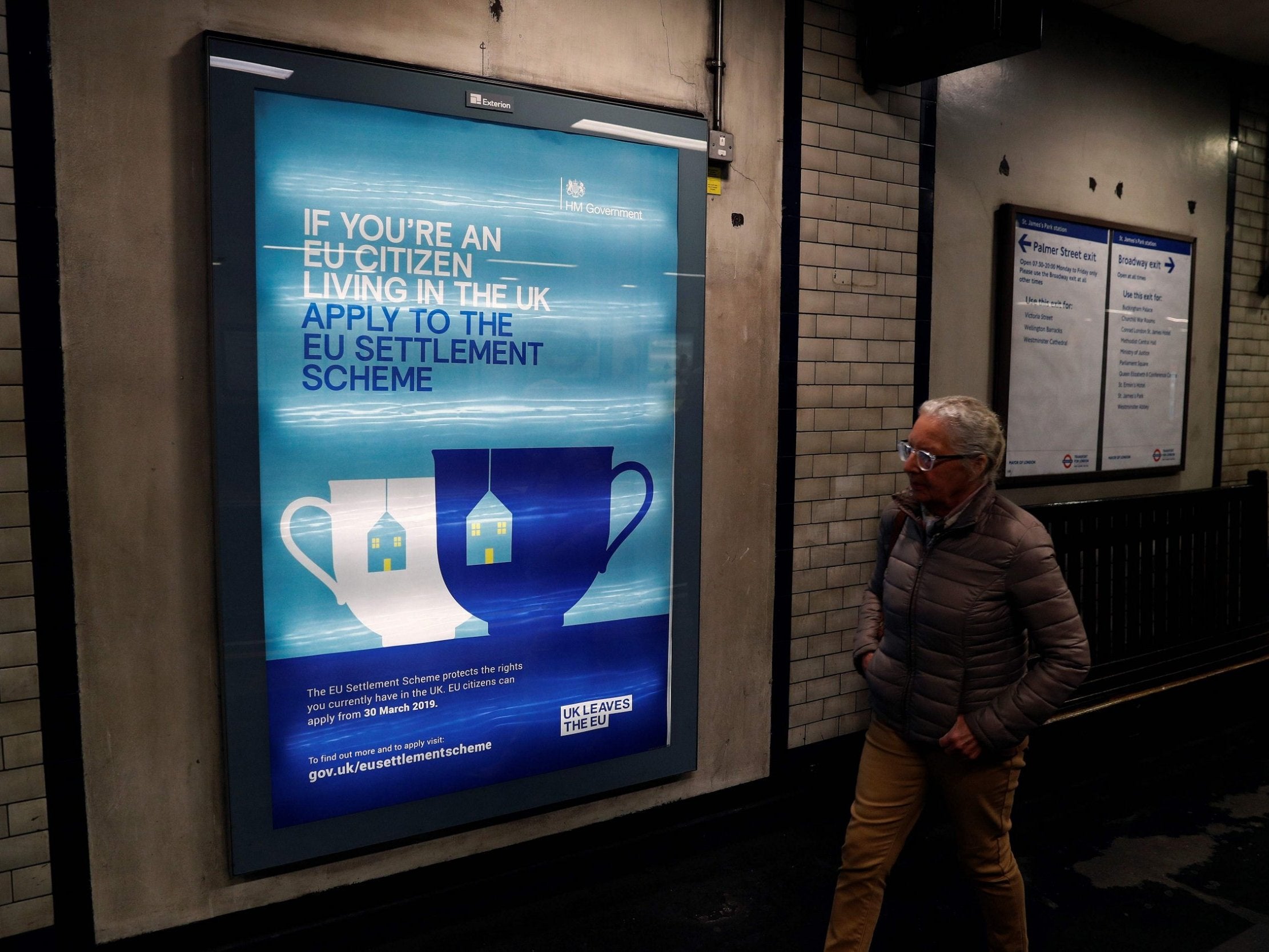 Government posters encouraging EU nationals to apply to the settlement scheme are a common sight in London Tube stations